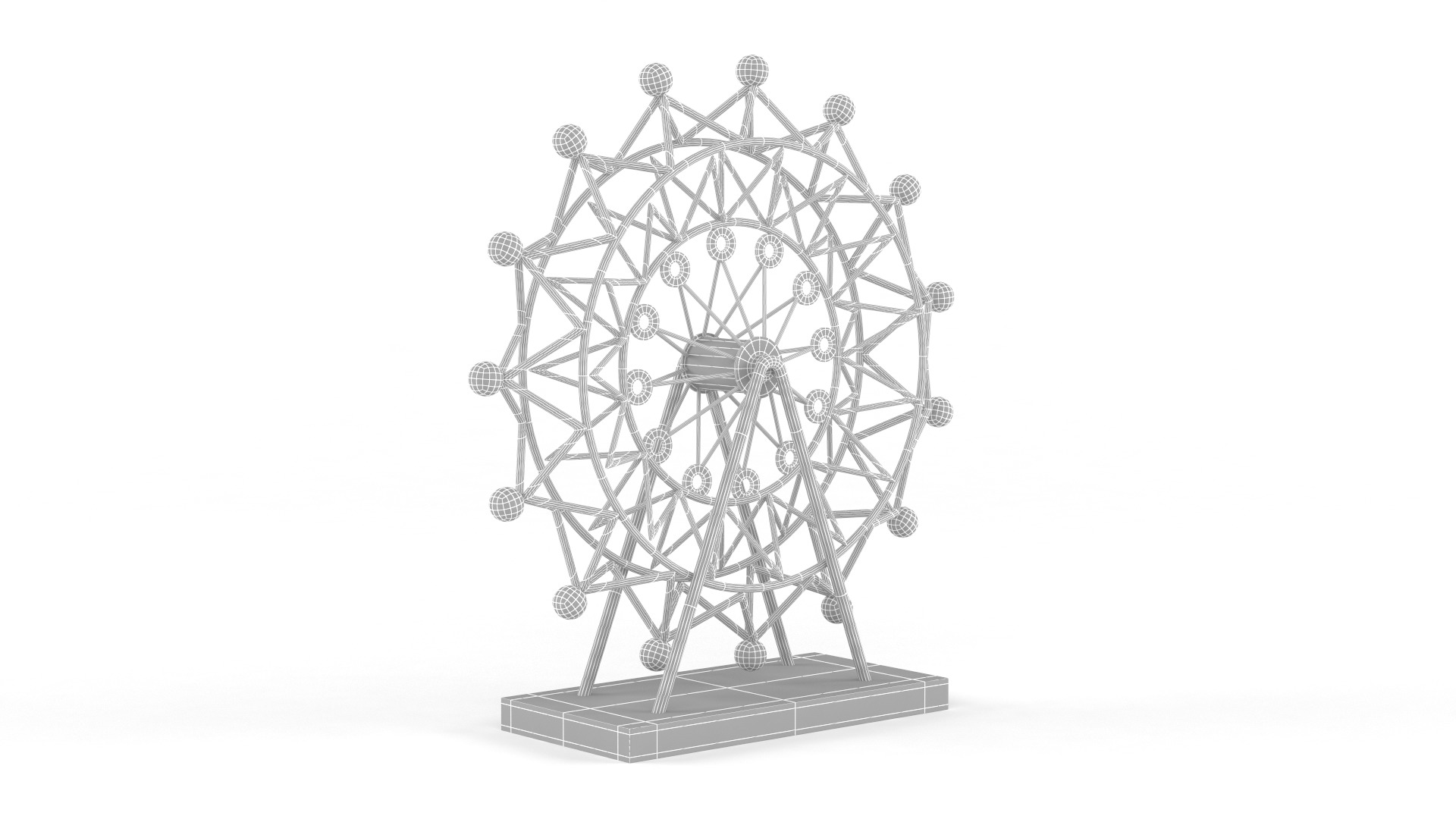 Retro Ferris Wheel 3D model_7