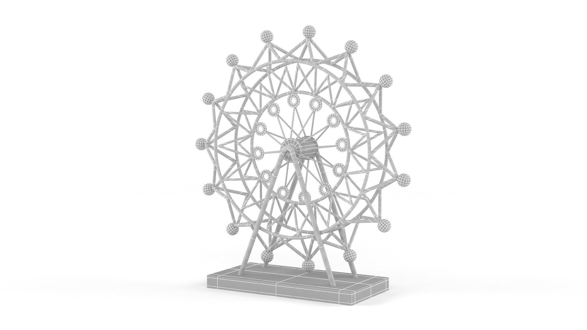 Retro Ferris Wheel 3D model_5