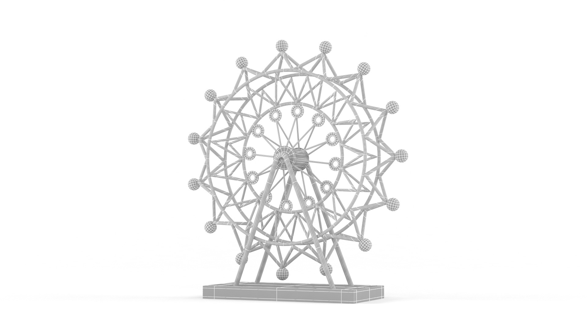 Retro Ferris Wheel 3D model_9