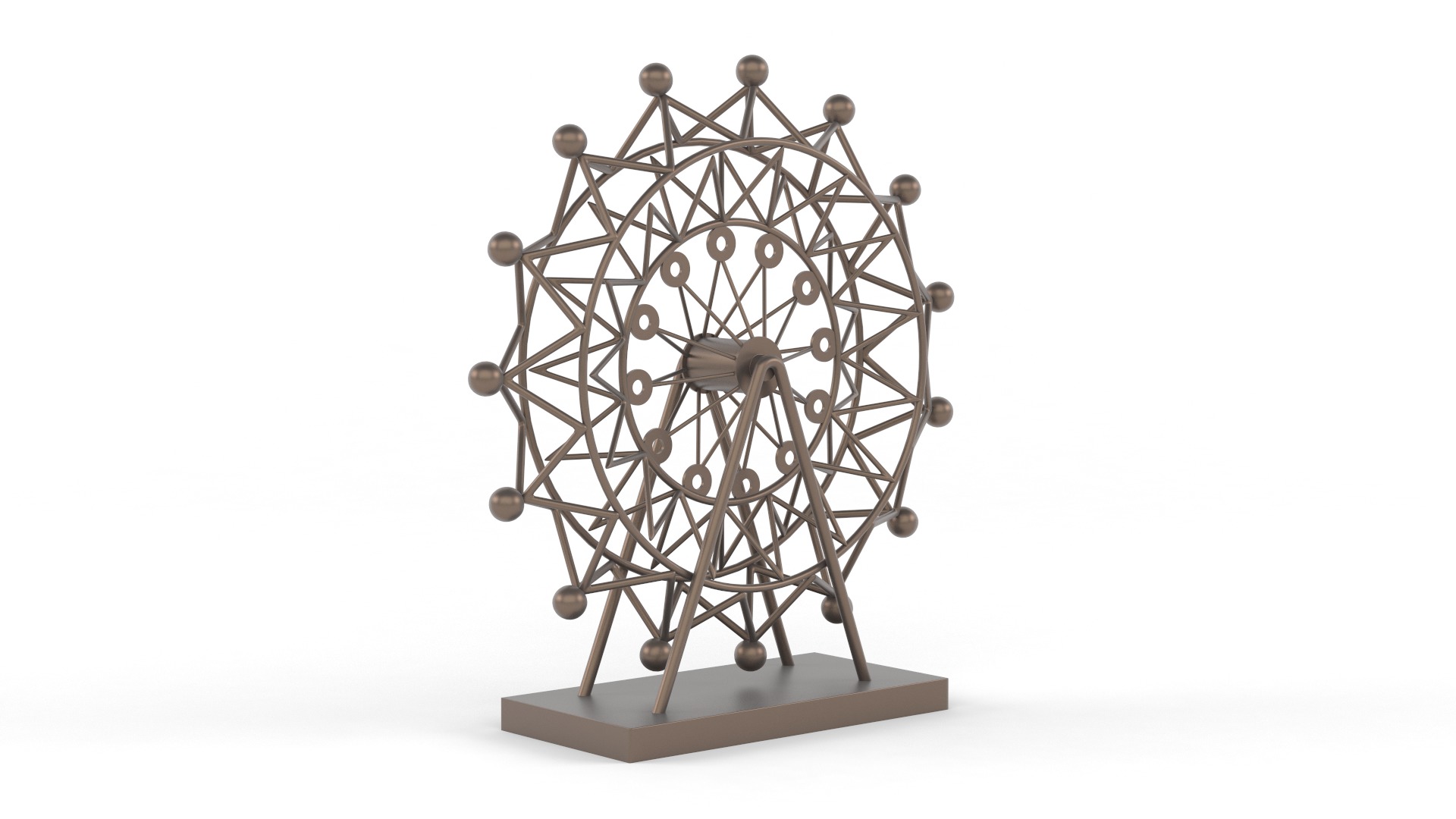 Retro Ferris Wheel 3D model_2
