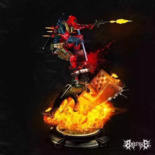 Marvel Deadpool Sculpture STL 3D Print Model