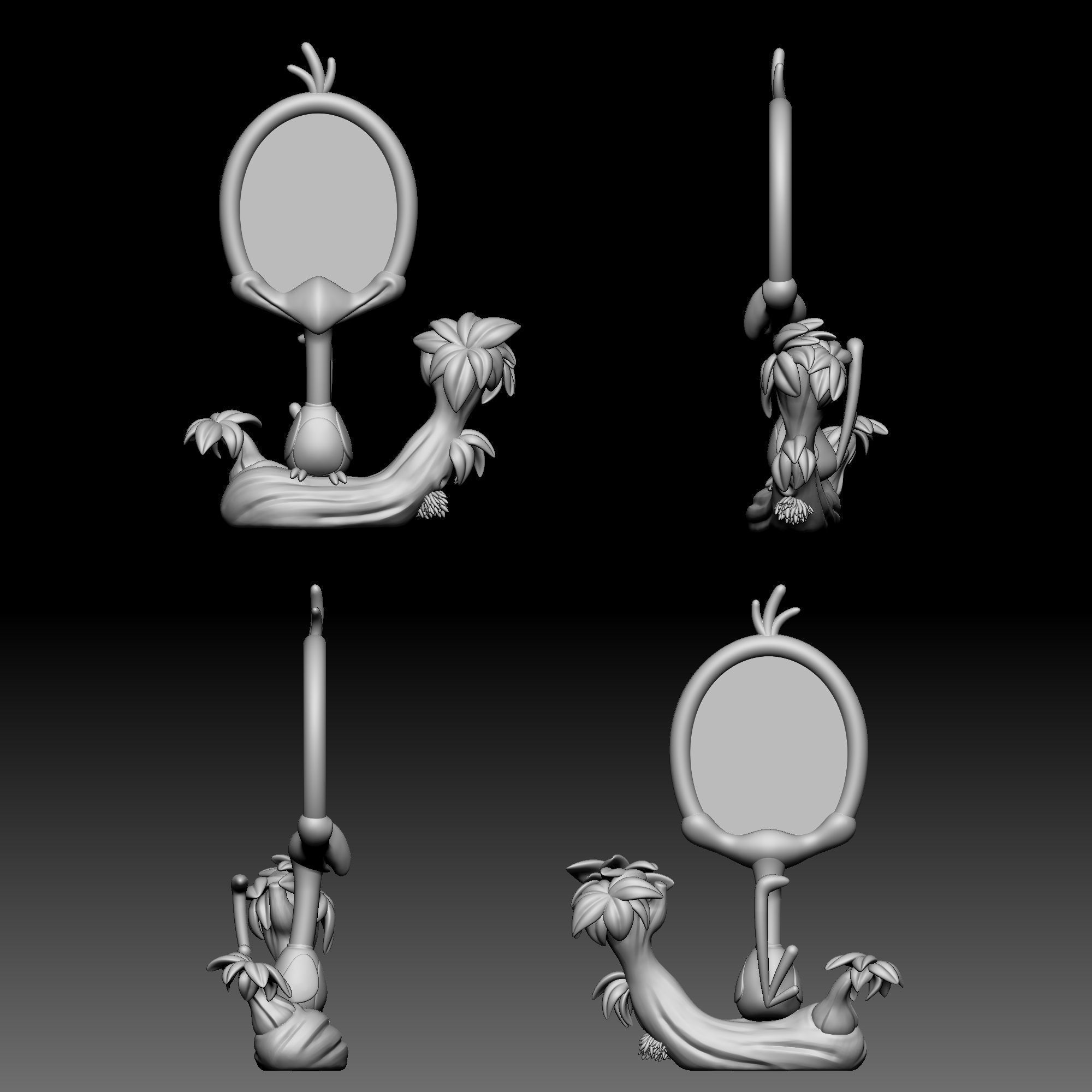 Bird - Mirror - Alice in Wonderland - 030 3D print model_9