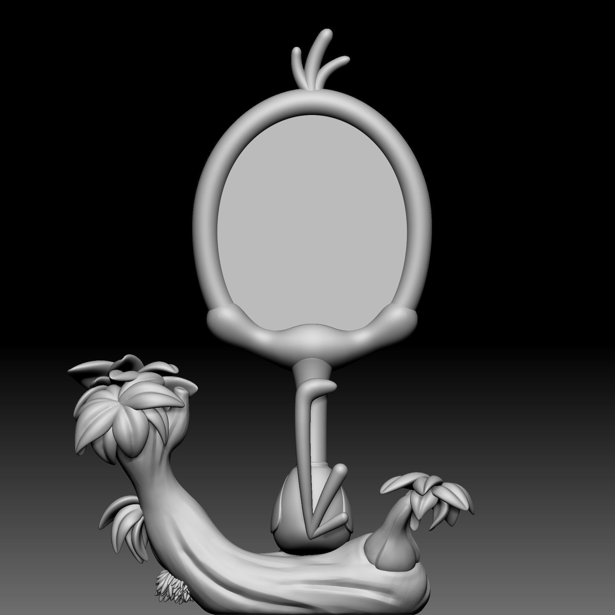 Bird - Mirror - Alice in Wonderland - 030 3D print model_4