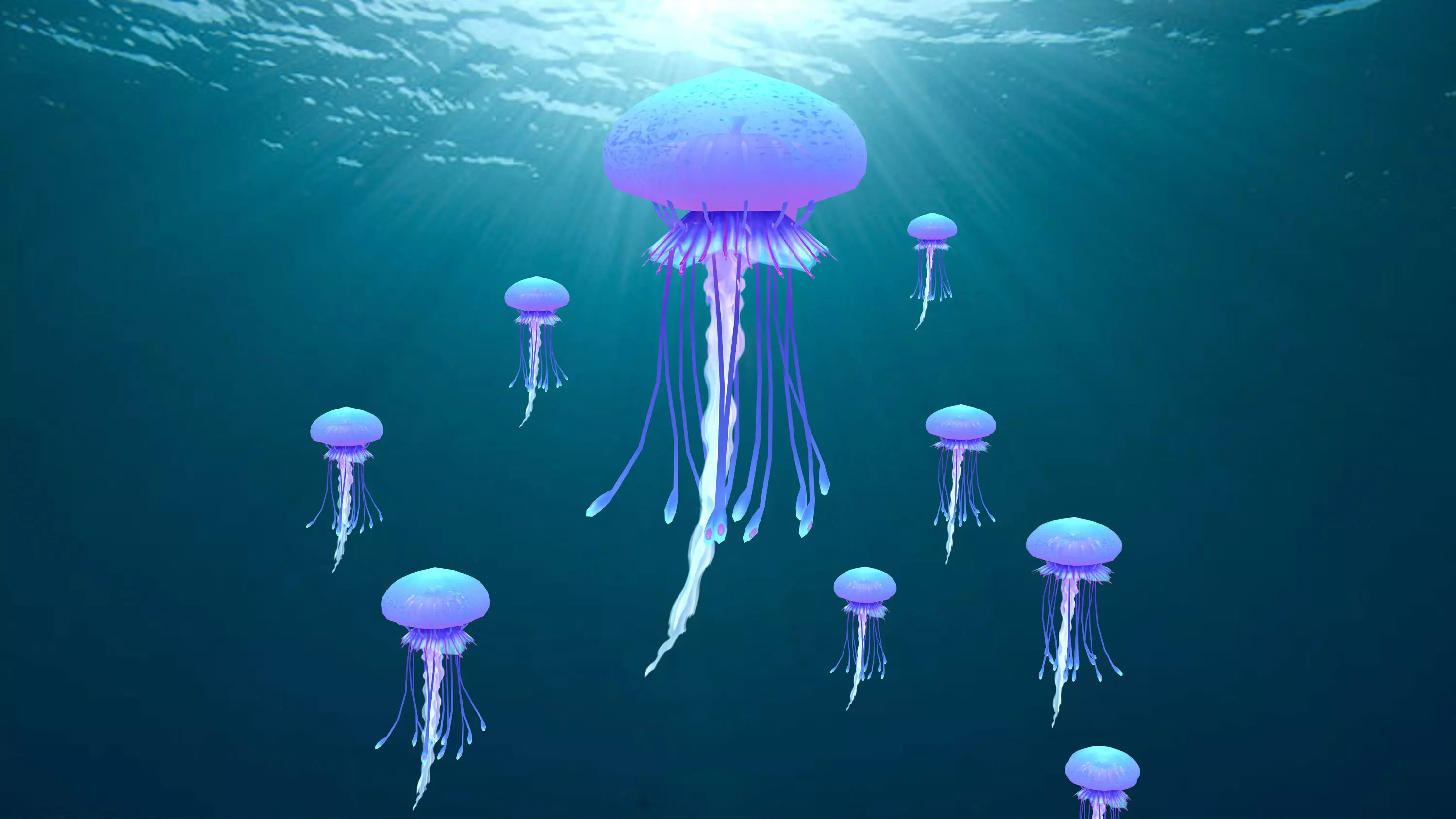 Point Cache animated jellyfish  3D model_0