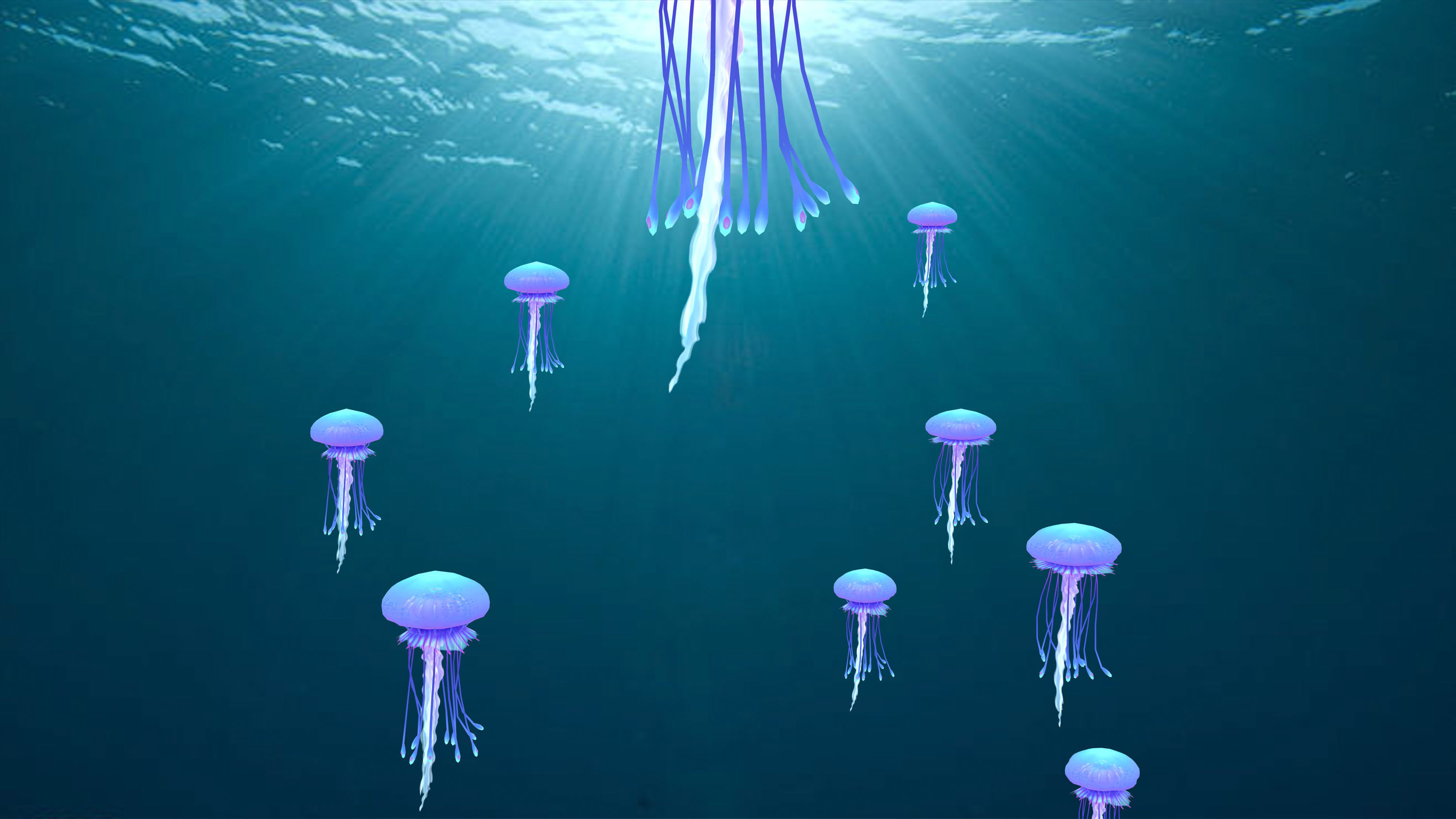 Point Cache animated jellyfish  3D model_3