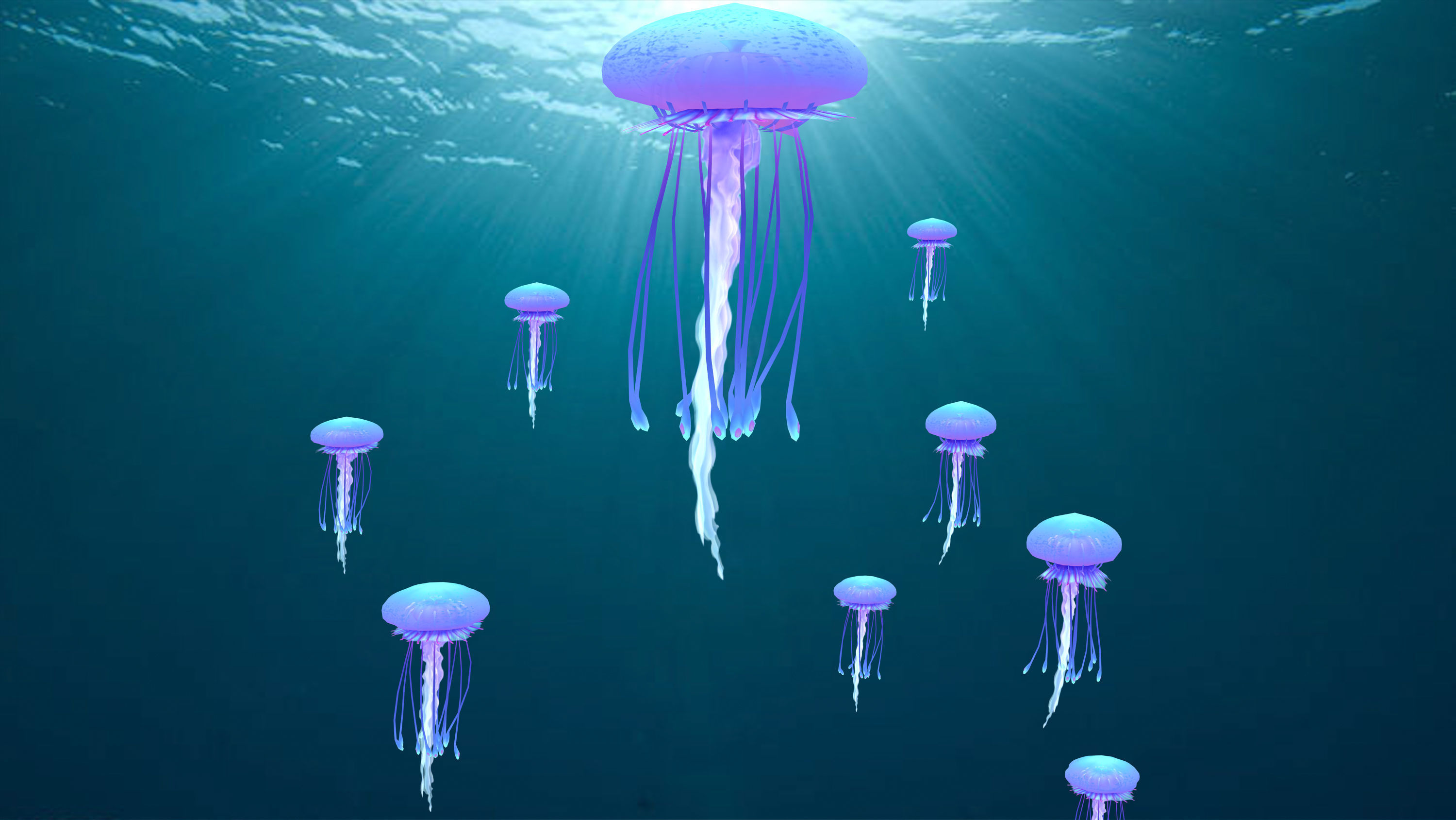 Point Cache animated jellyfish  3D model_1