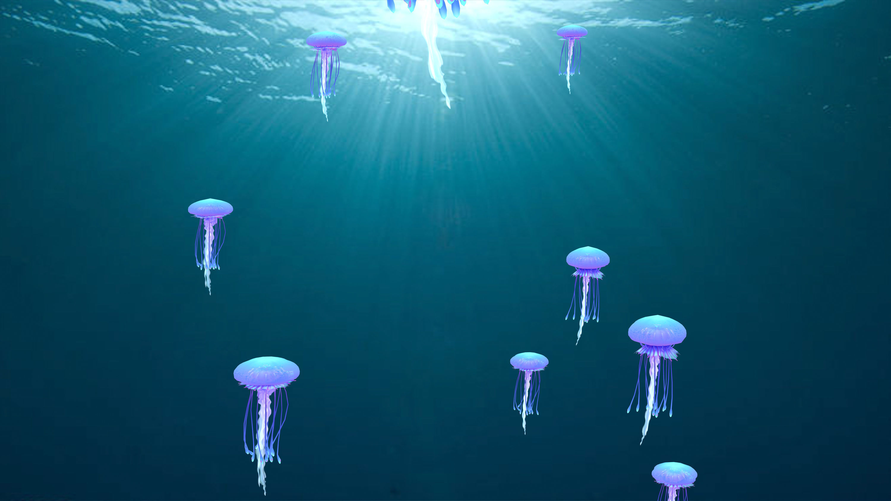 Point Cache animated jellyfish  3D model_6