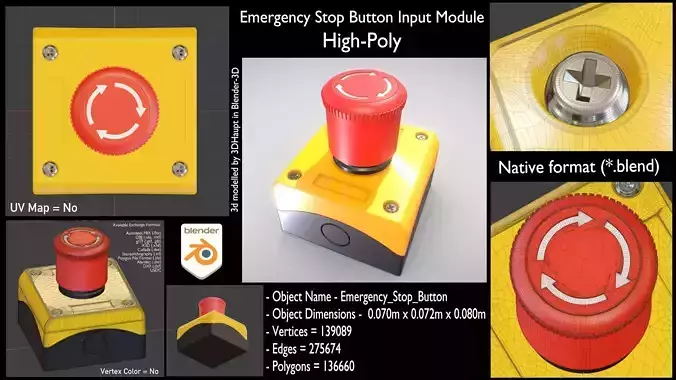 Emergency Stop Button Input Module 3D model