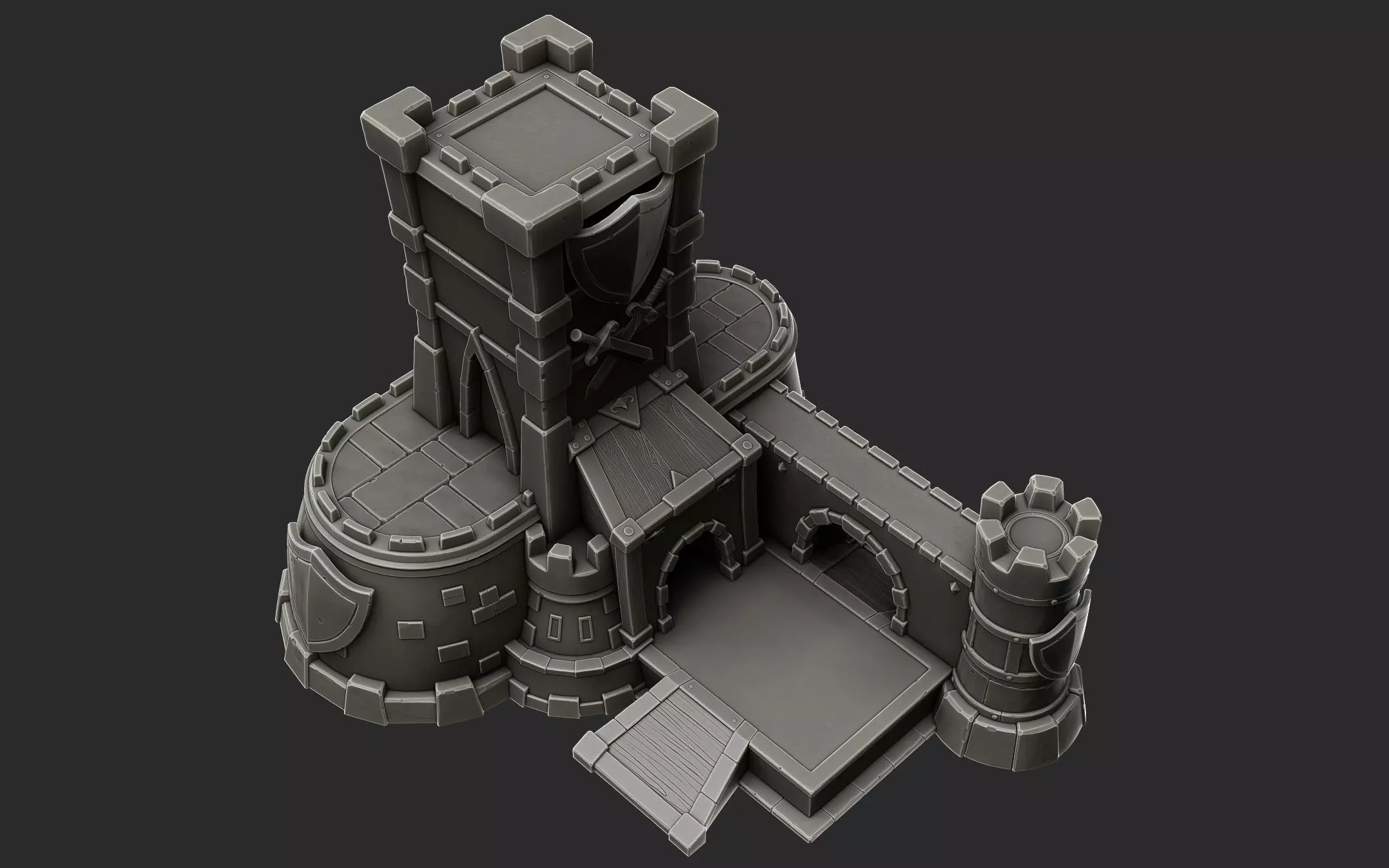 a Castle sculpt 3D model_0