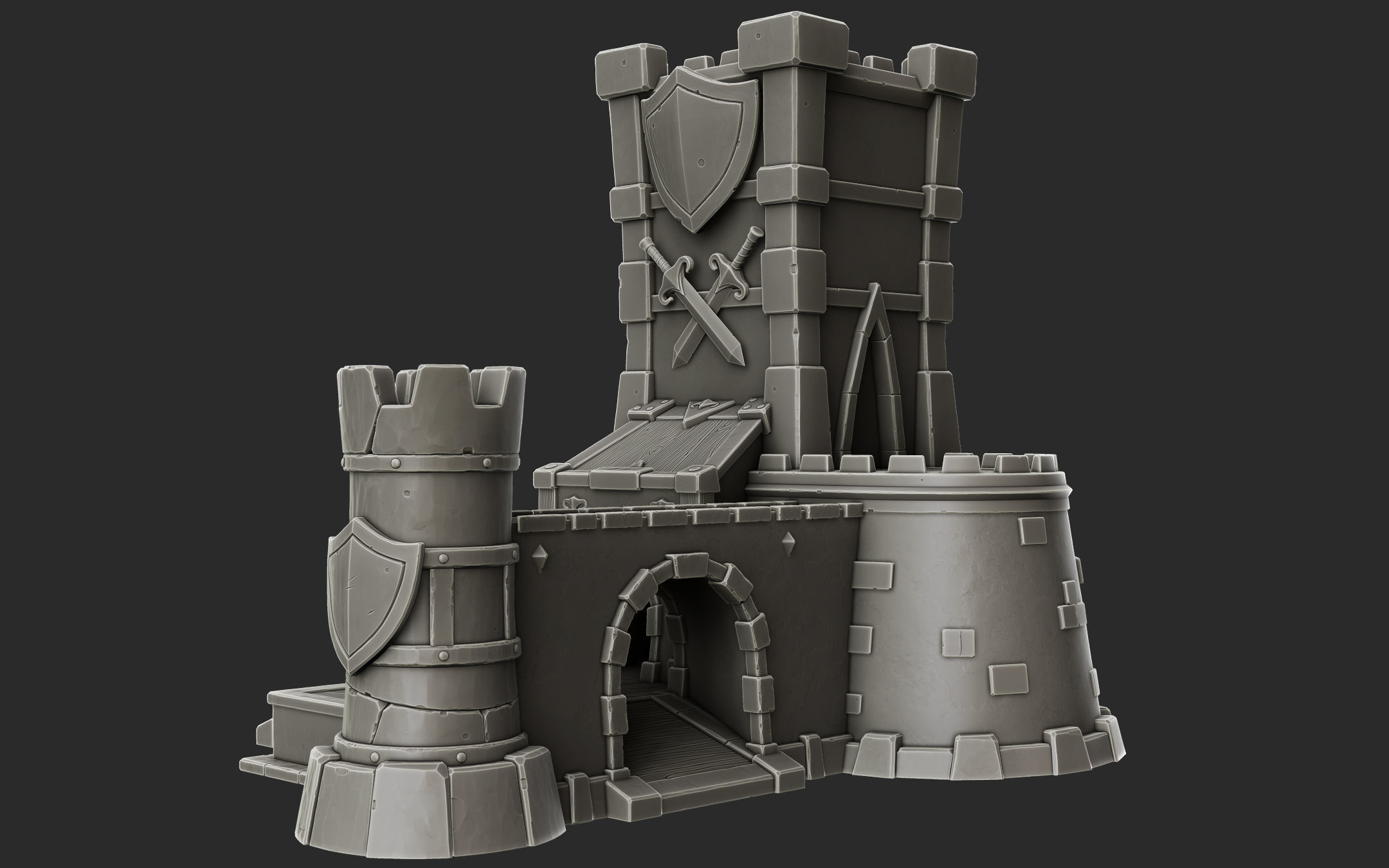 a Castle sculpt 3D model_2