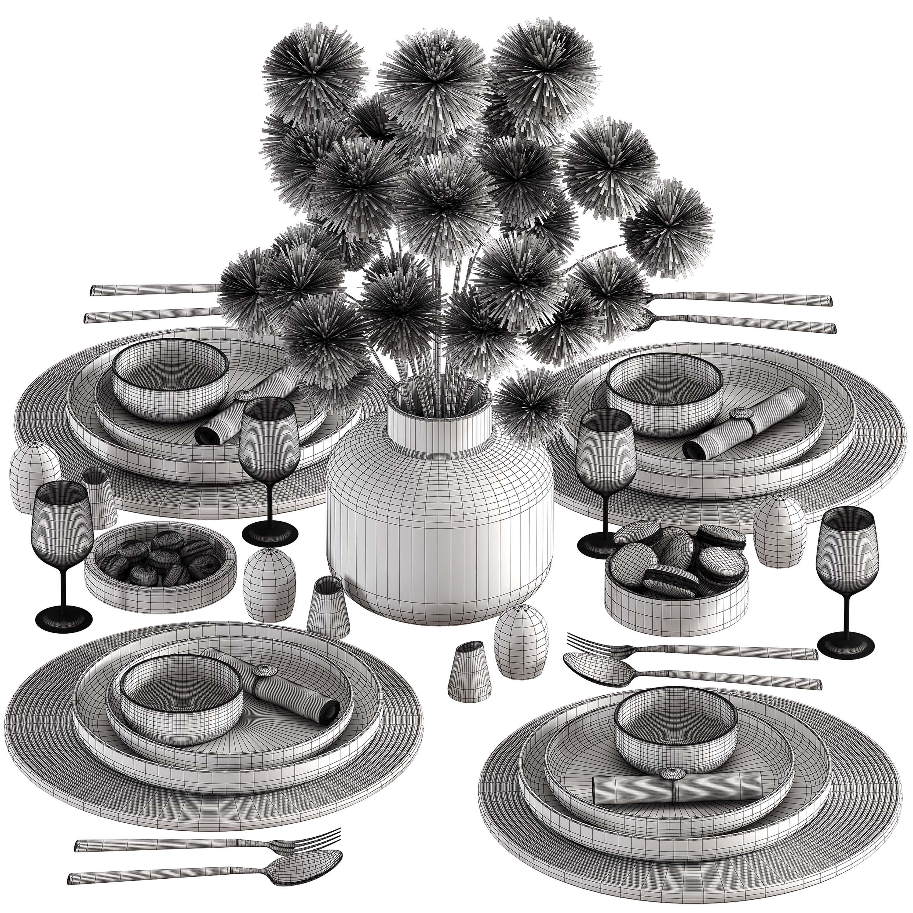tableware setting N044 3D model_3