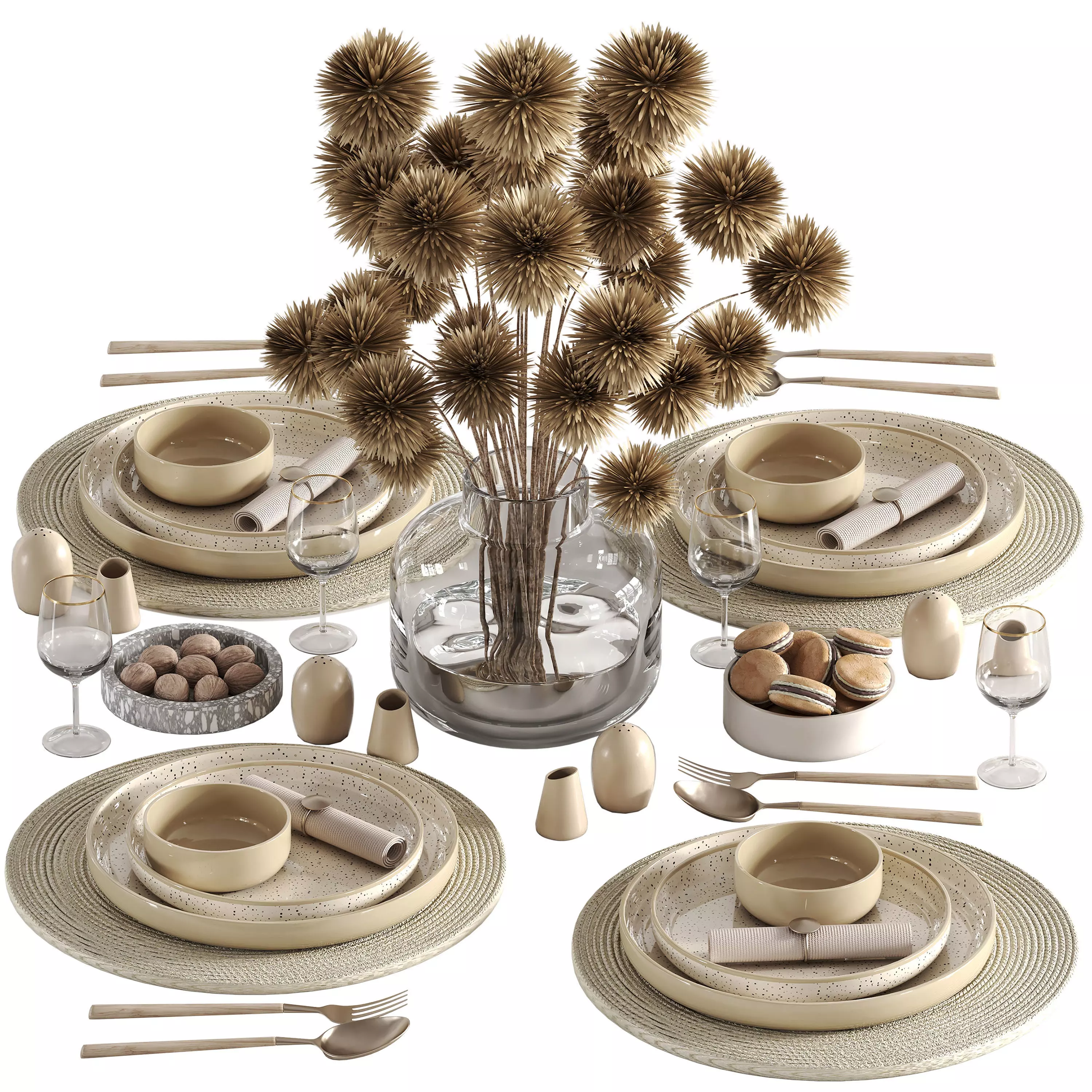 tableware setting N044 3D model_0