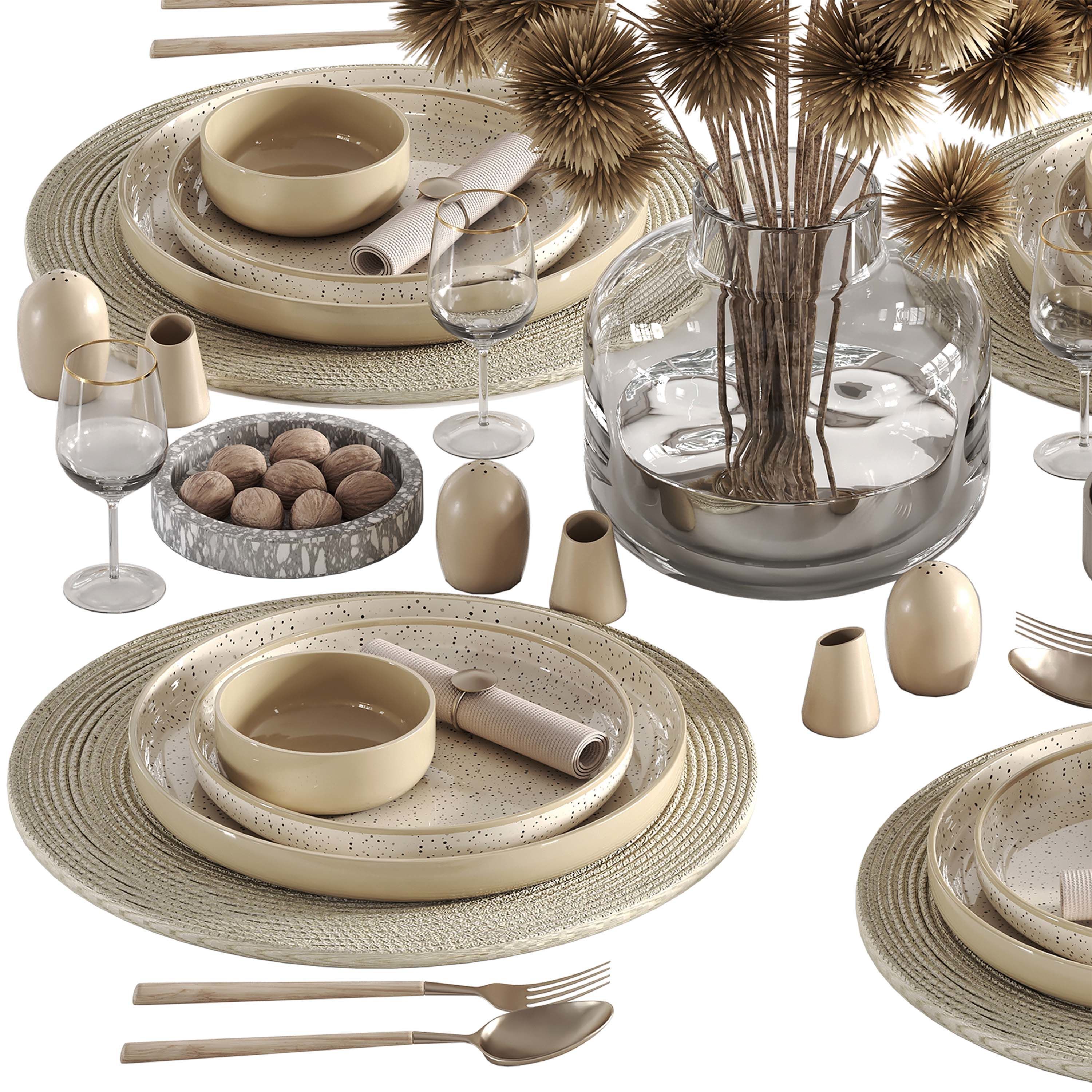 tableware setting N044 3D model_1