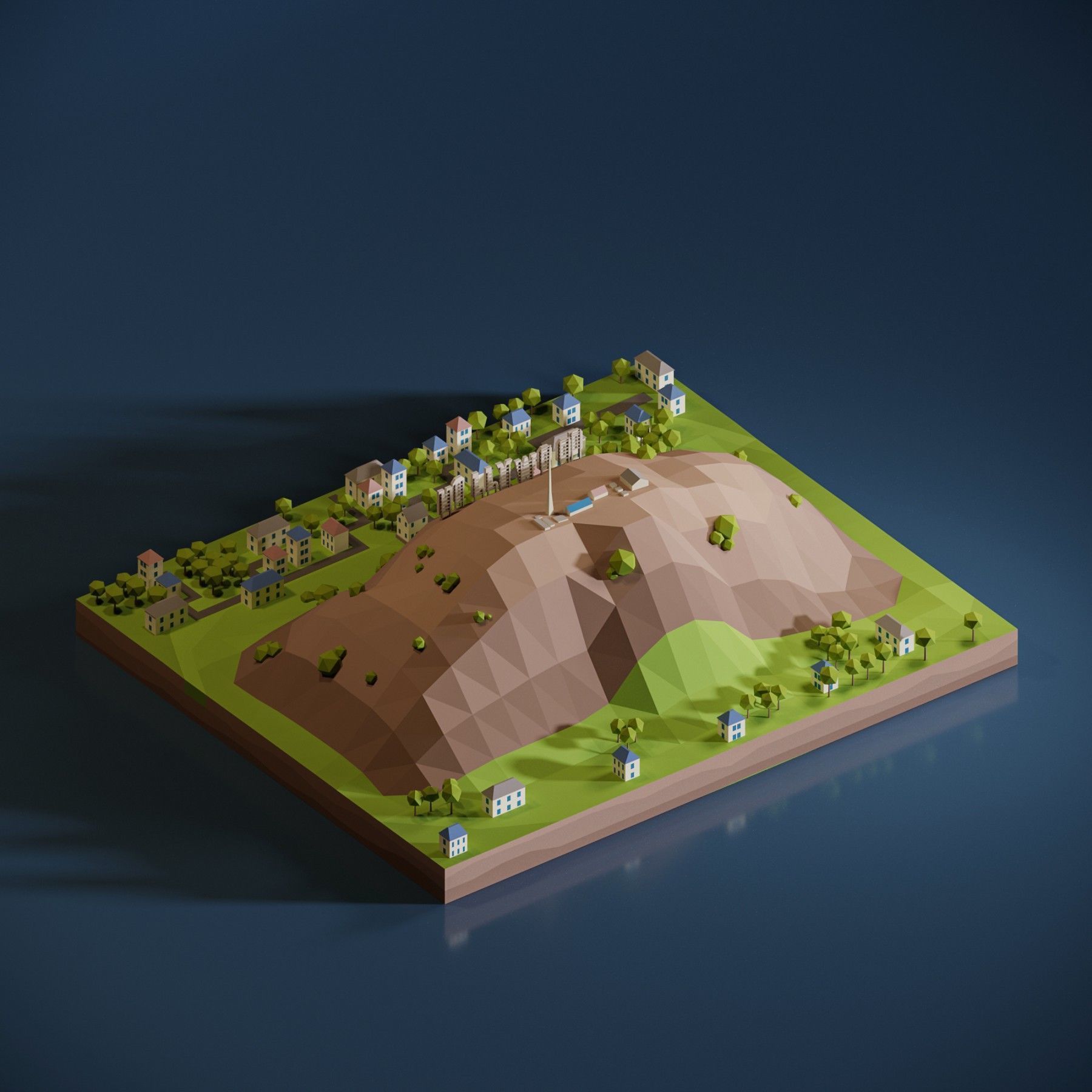 Hollywood  Low-poly 3D model_2
