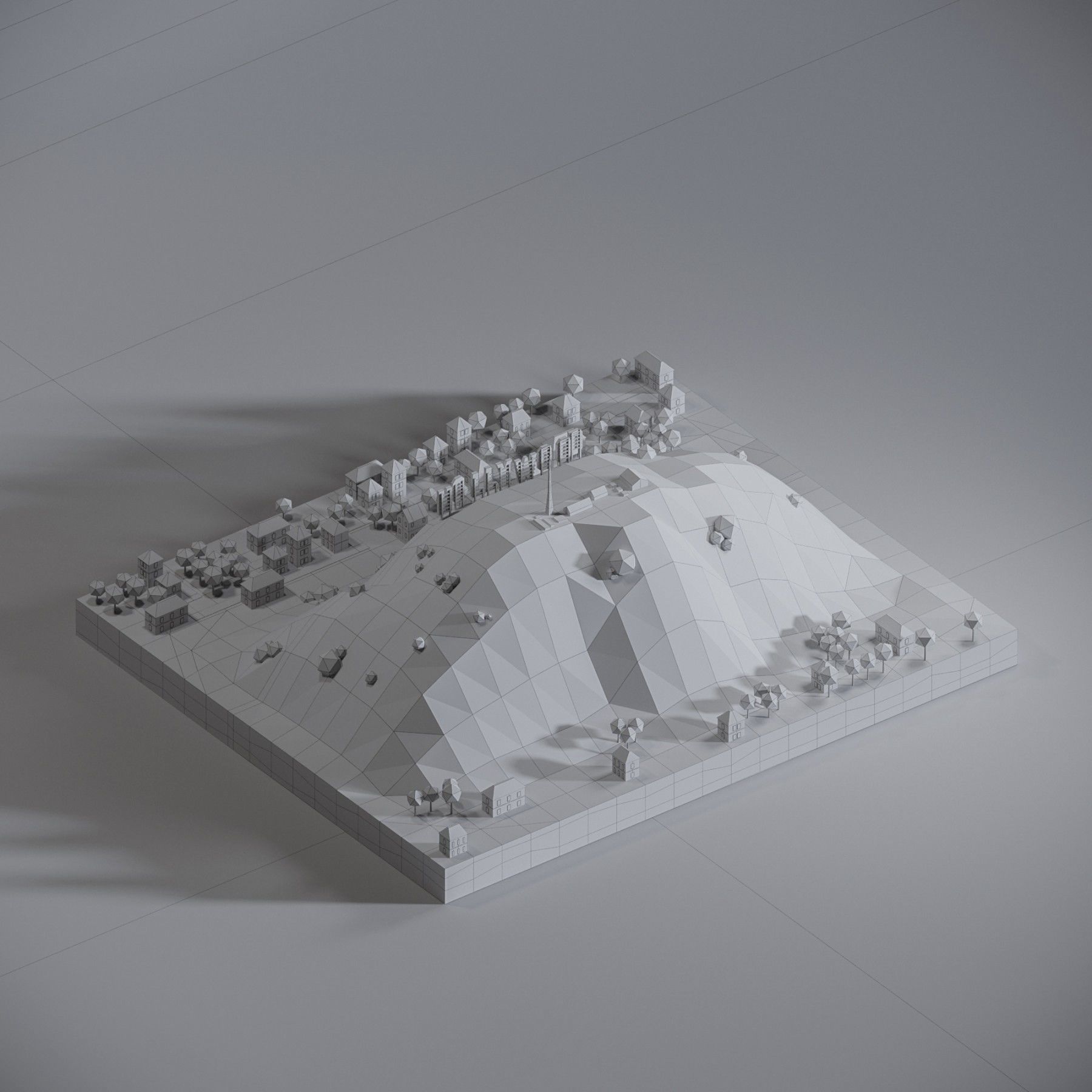 Hollywood  Low-poly 3D model_3