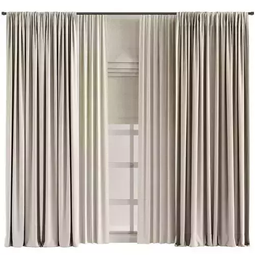 Curtain For interior N092 Low-poly 3D model
