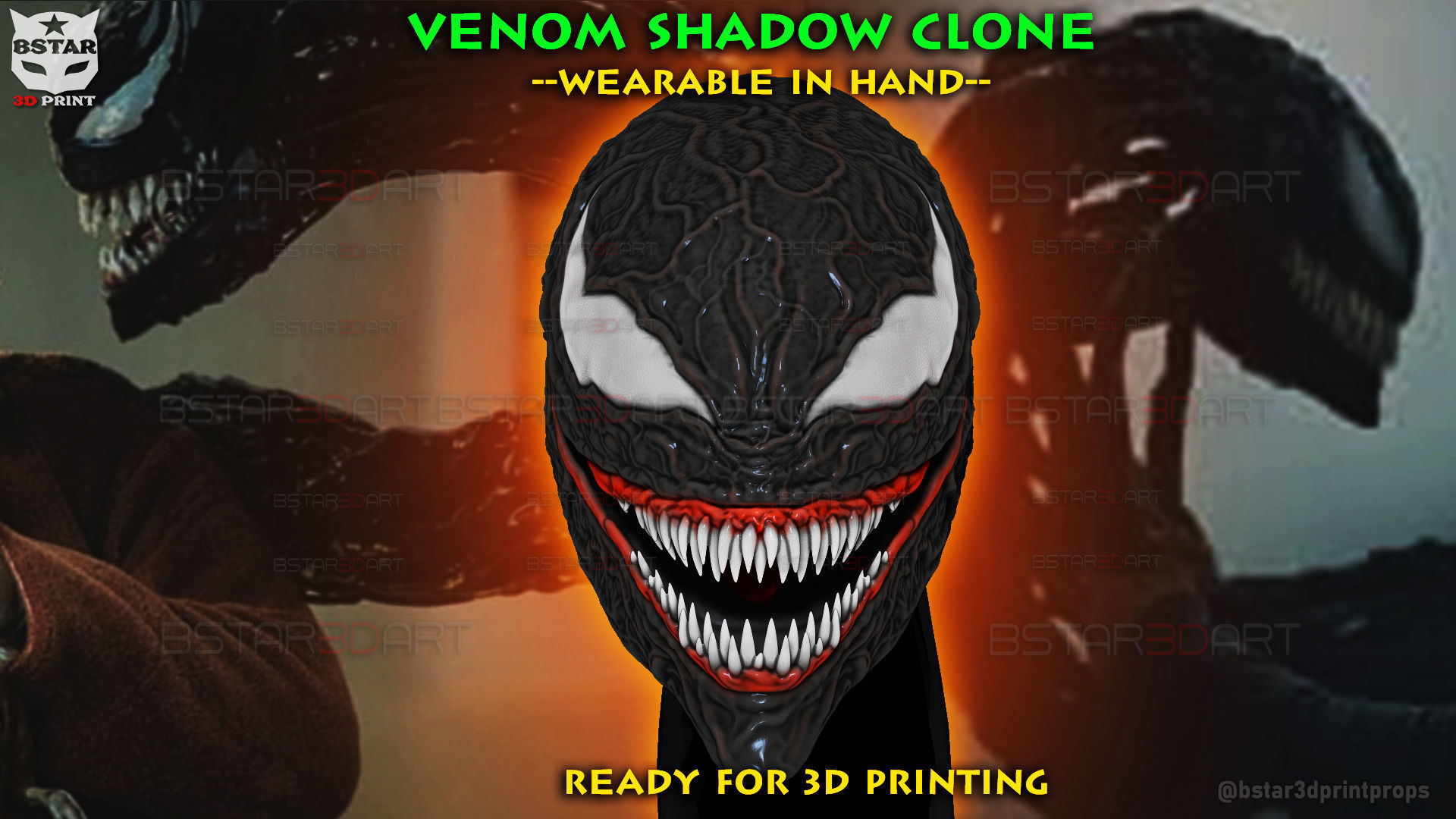 Venom Shadow Clone- Wearable in Hand - Marvel Comics 3D print model_1