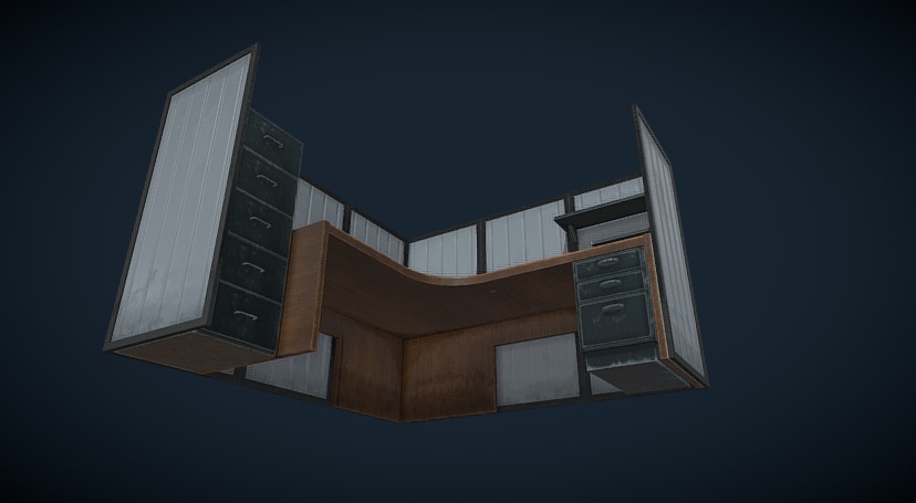 Office Desk 3D model_2