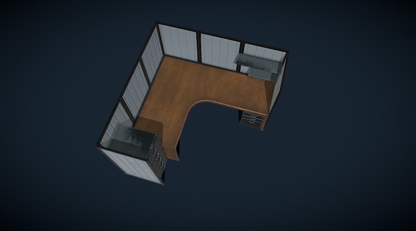 Office Desk 3D model_4