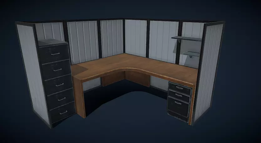 Office Desk 3D model_0