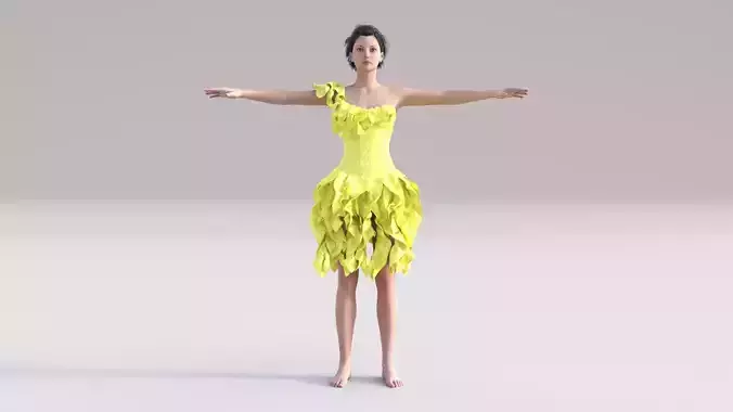 canary Green Dress Party Outfit Clothing