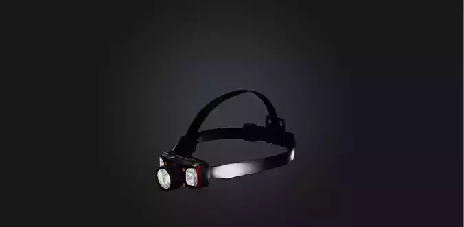 Headlamp Low-poly 3D model Headlamp Low-poly 3D model
