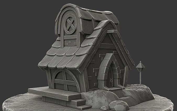 Goblin dwarf house sculpt 3D model
