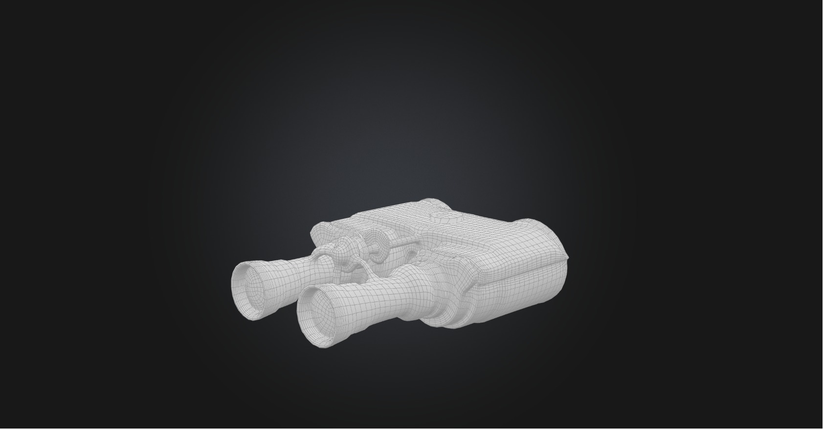 Binoculars Low-poly 3D model_1