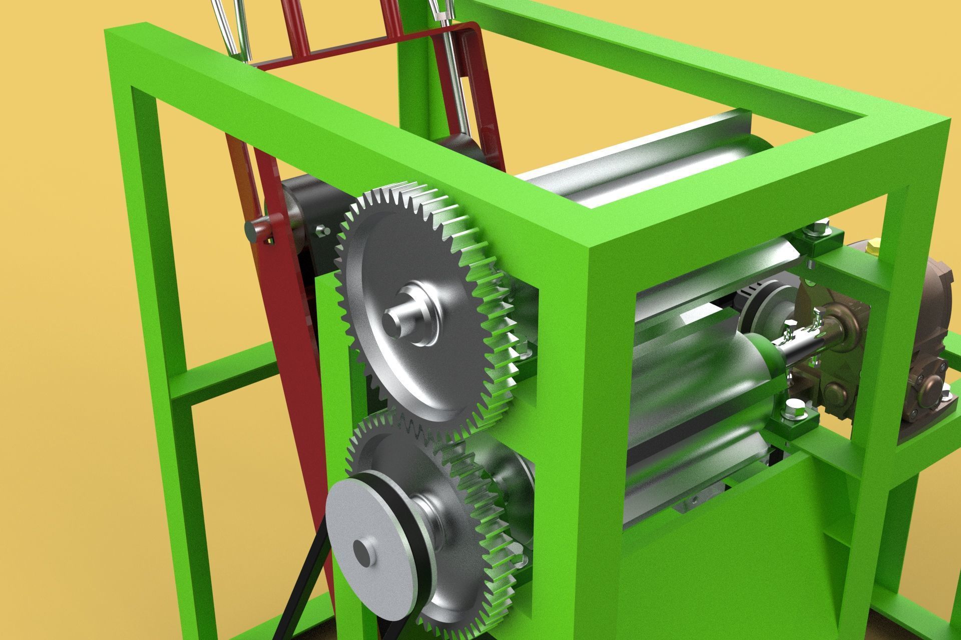 PEELER MACHINE COCONUT TOOL CONVEYOR CUTTING SHELLER SKIN FRUIT 3D model_19