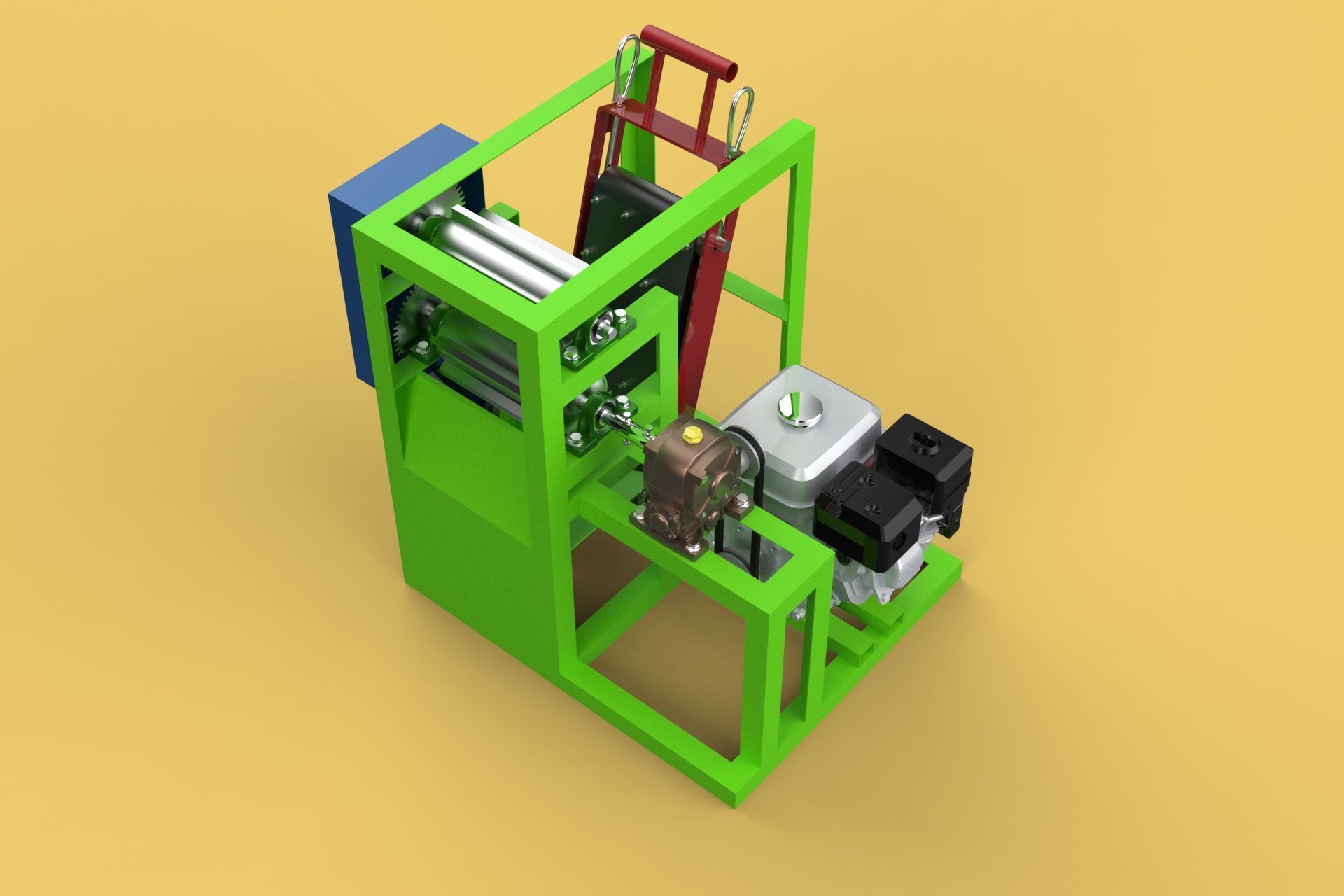 PEELER MACHINE COCONUT TOOL CONVEYOR CUTTING SHELLER SKIN FRUIT 3D model_5