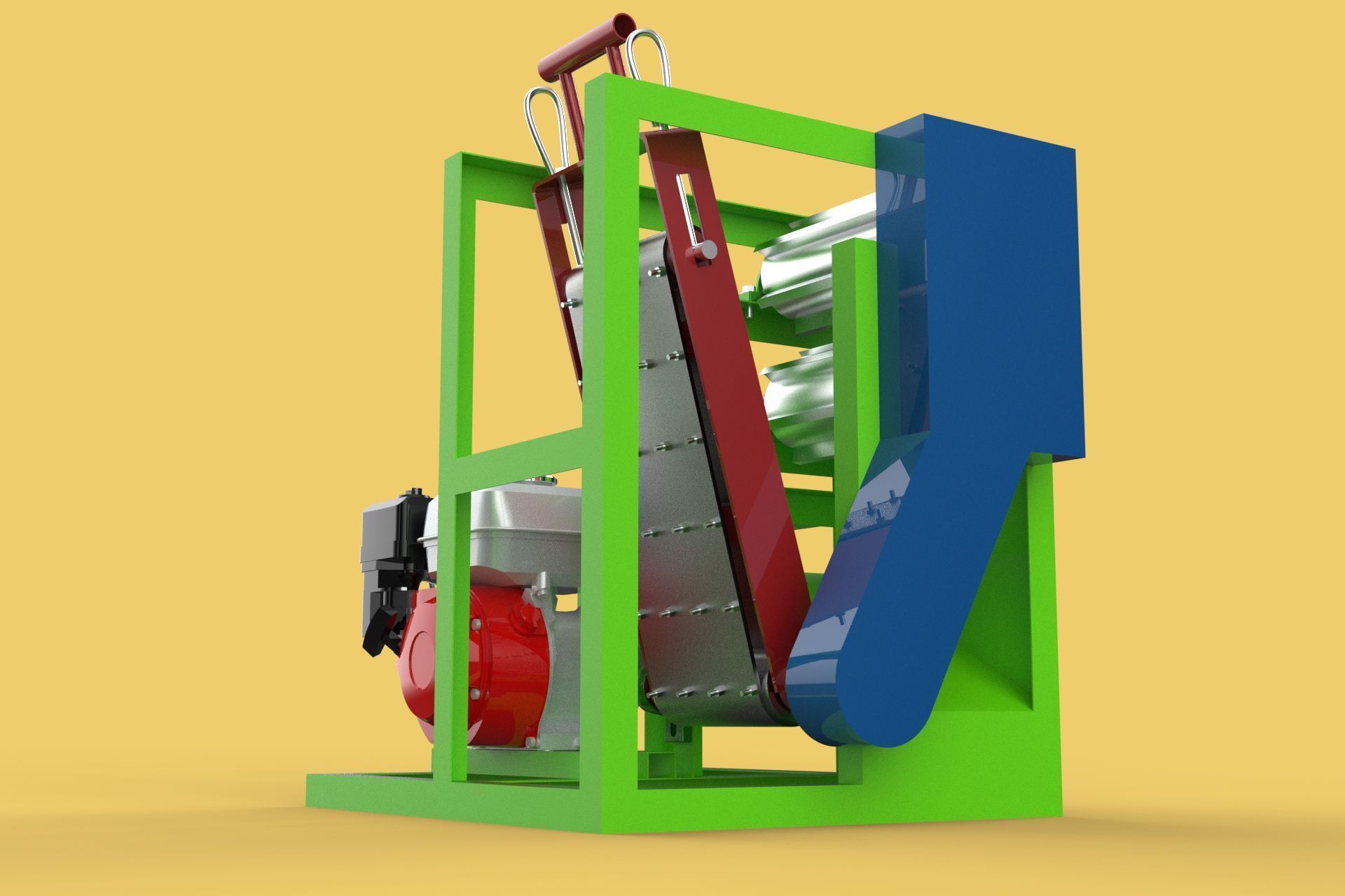 PEELER MACHINE COCONUT TOOL CONVEYOR CUTTING SHELLER SKIN FRUIT 3D model_12
