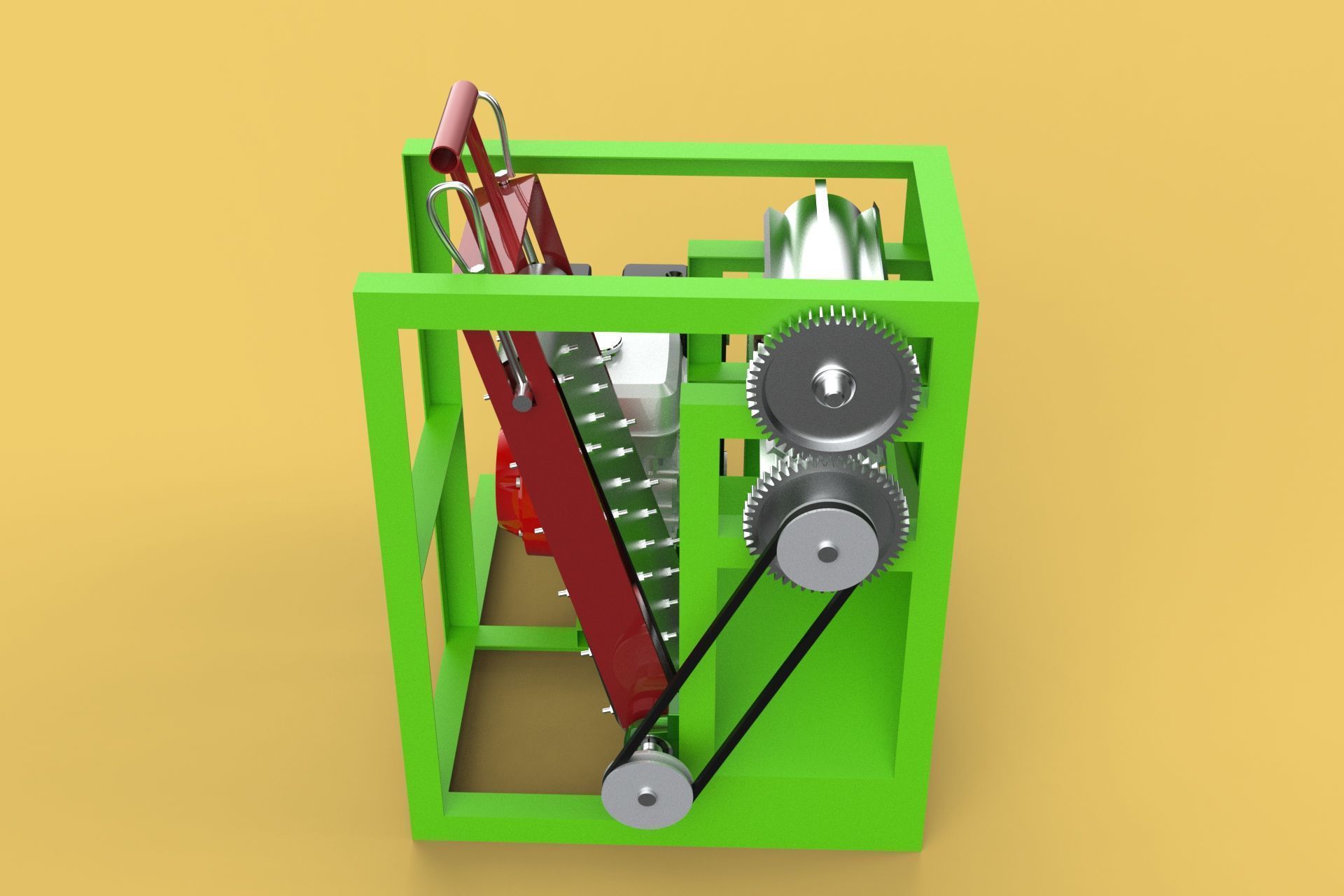 PEELER MACHINE COCONUT TOOL CONVEYOR CUTTING SHELLER SKIN FRUIT 3D model_28