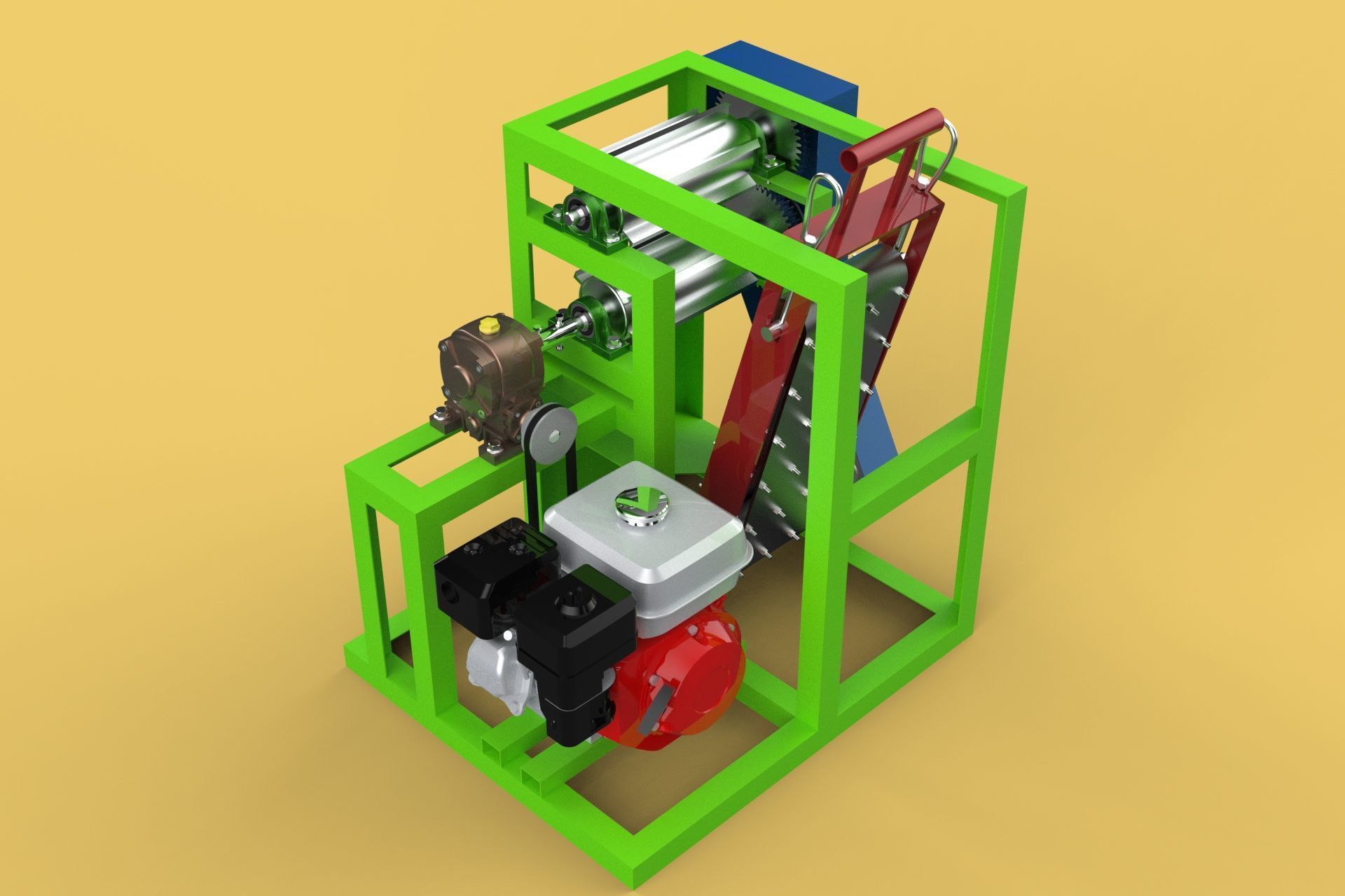 PEELER MACHINE COCONUT TOOL CONVEYOR CUTTING SHELLER SKIN FRUIT 3D model_2