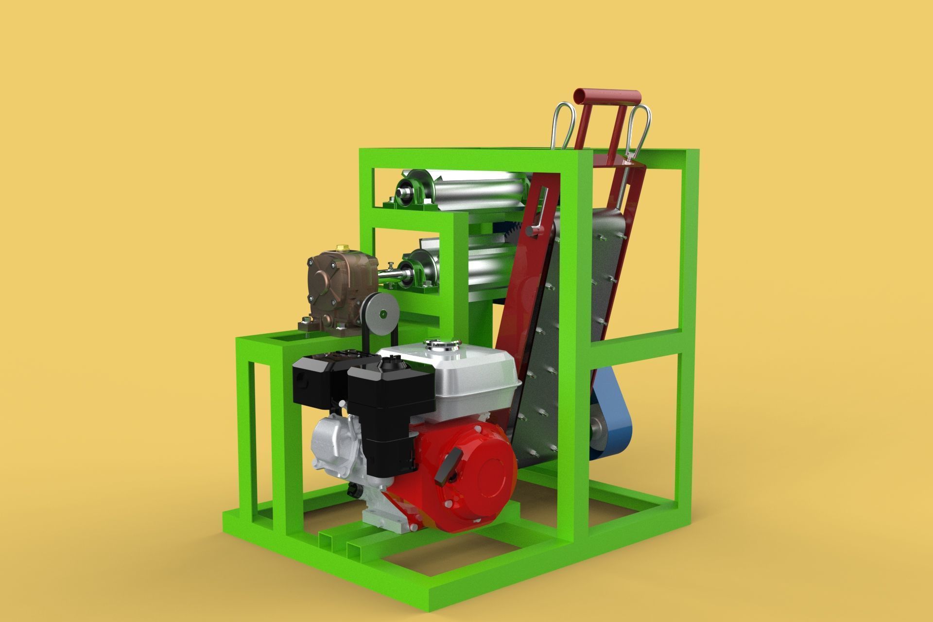 PEELER MACHINE COCONUT TOOL CONVEYOR CUTTING SHELLER SKIN FRUIT 3D model_6