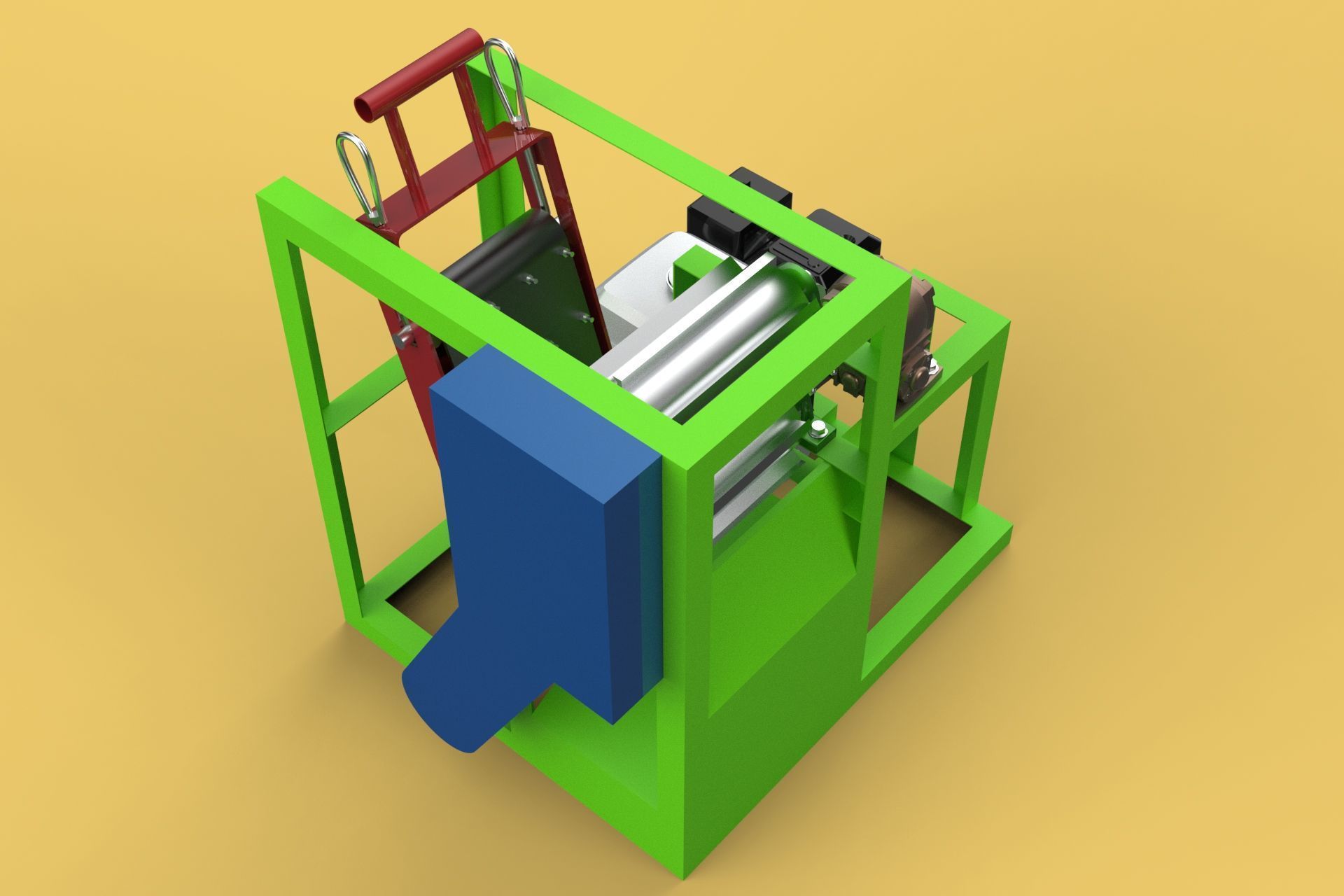 PEELER MACHINE COCONUT TOOL CONVEYOR CUTTING SHELLER SKIN FRUIT 3D model_4