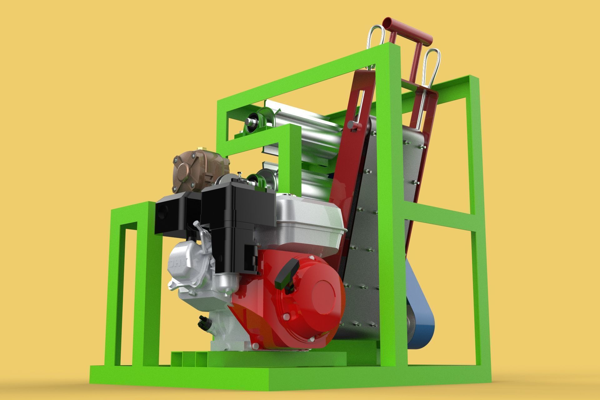 PEELER MACHINE COCONUT TOOL CONVEYOR CUTTING SHELLER SKIN FRUIT 3D model_10