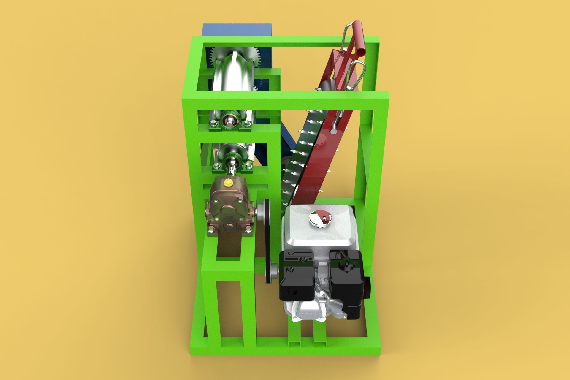 PEELER MACHINE COCONUT TOOL CONVEYOR CUTTING SHELLER SKIN FRUIT 3D model_26