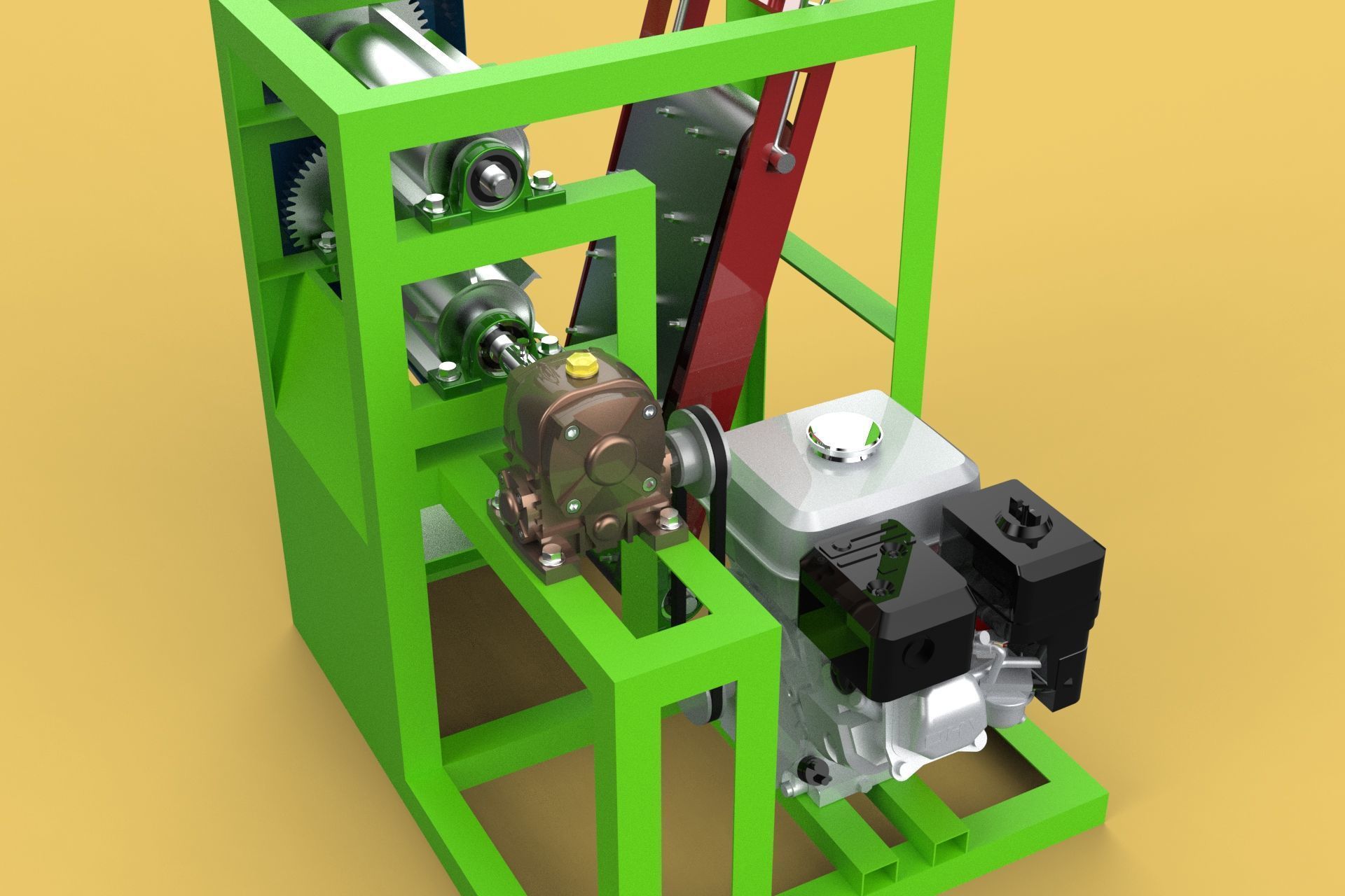 PEELER MACHINE COCONUT TOOL CONVEYOR CUTTING SHELLER SKIN FRUIT 3D model_15