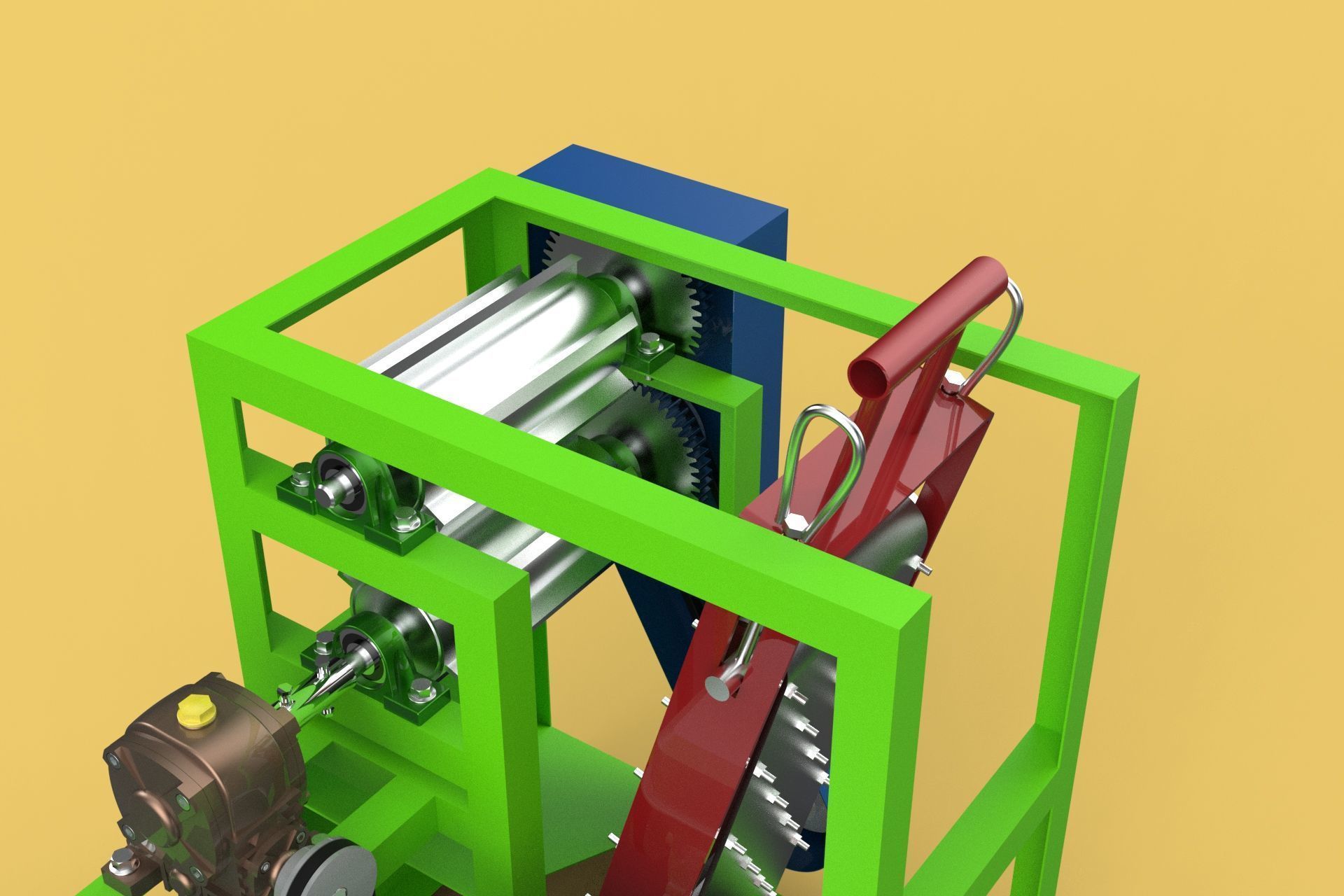 PEELER MACHINE COCONUT TOOL CONVEYOR CUTTING SHELLER SKIN FRUIT 3D model_17