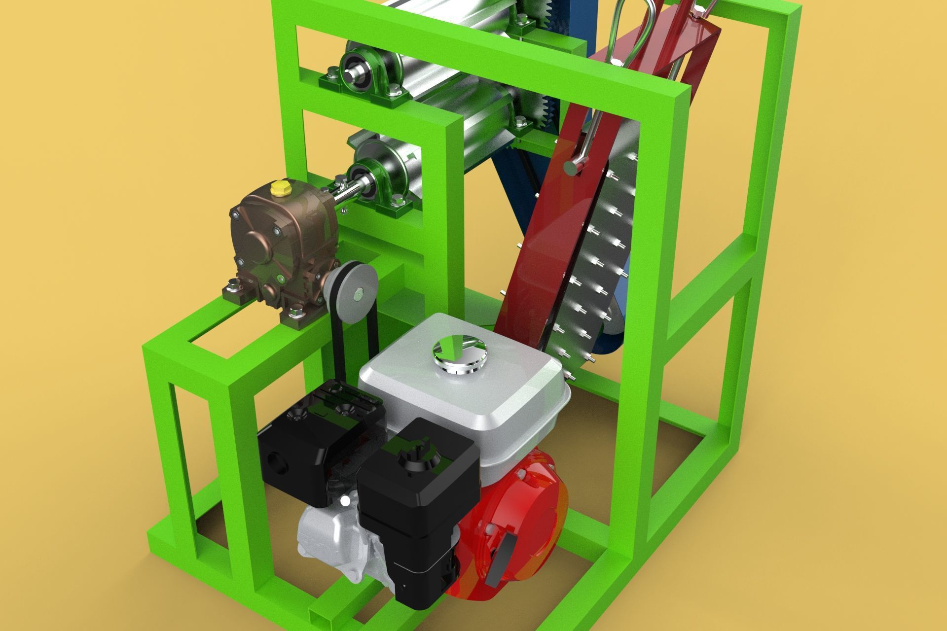 PEELER MACHINE COCONUT TOOL CONVEYOR CUTTING SHELLER SKIN FRUIT 3D model_16
