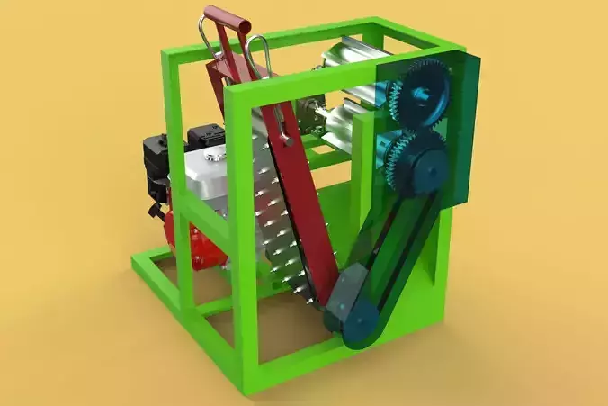 PEELER MACHINE COCONUT TOOL CONVEYOR CUTTING SHELLER SKIN FRUIT 3D model