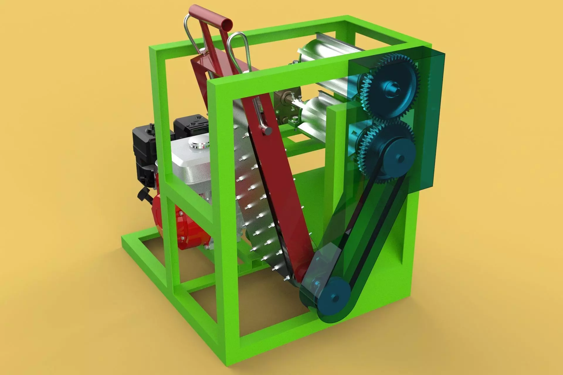 PEELER MACHINE COCONUT TOOL CONVEYOR CUTTING SHELLER SKIN FRUIT 3D model_0