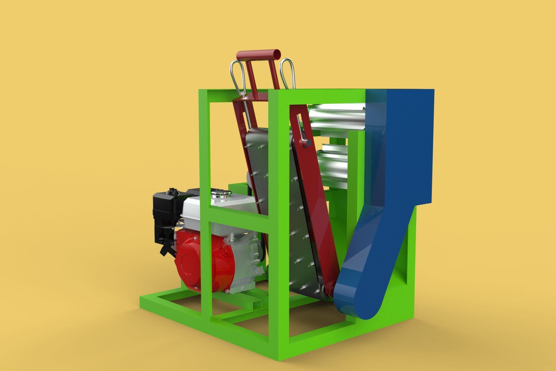 PEELER MACHINE COCONUT TOOL CONVEYOR CUTTING SHELLER SKIN FRUIT 3D model_7