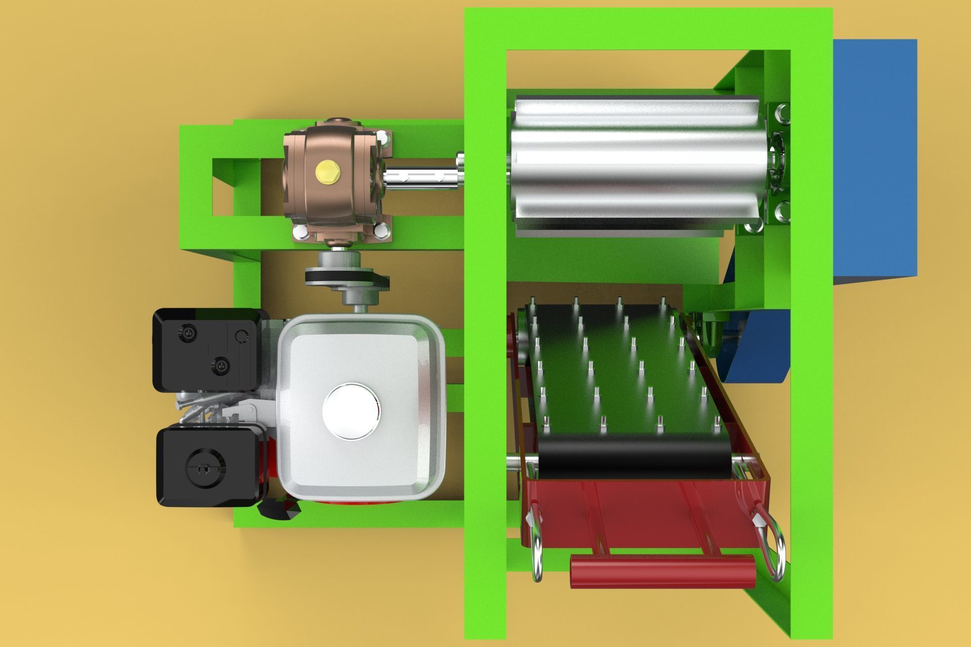 PEELER MACHINE COCONUT TOOL CONVEYOR CUTTING SHELLER SKIN FRUIT 3D model_1