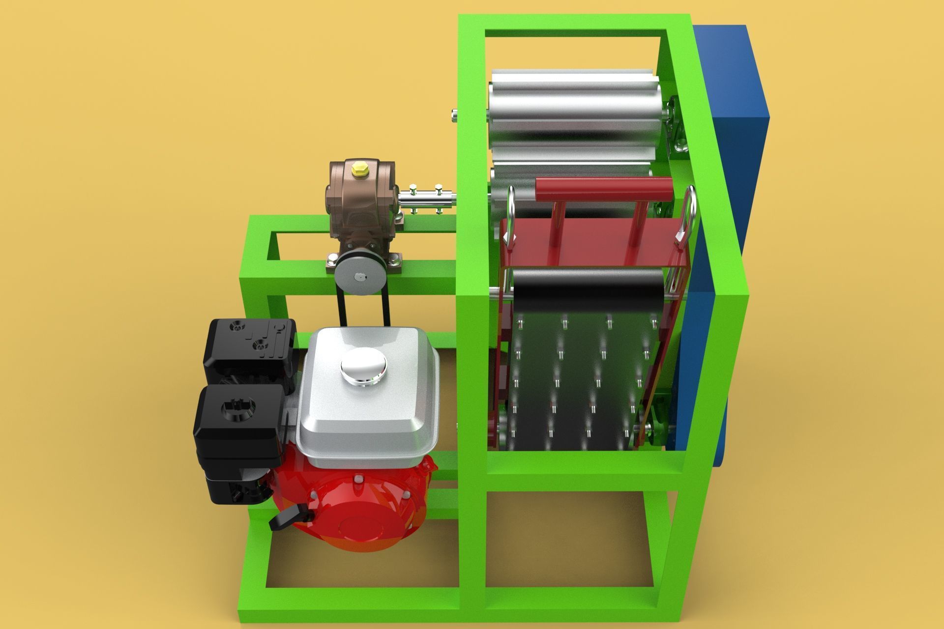 PEELER MACHINE COCONUT TOOL CONVEYOR CUTTING SHELLER SKIN FRUIT 3D model_22