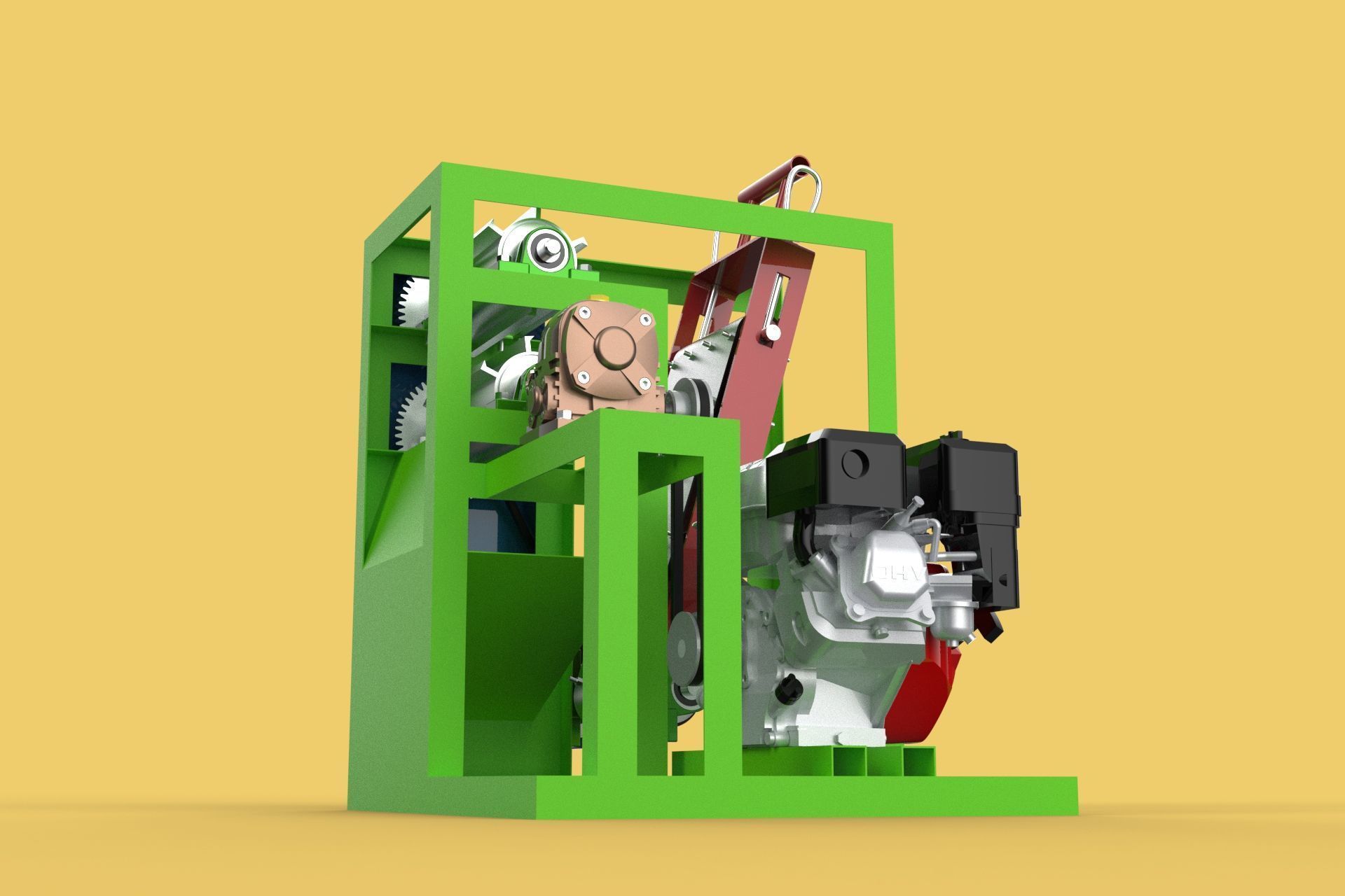 PEELER MACHINE COCONUT TOOL CONVEYOR CUTTING SHELLER SKIN FRUIT 3D model_14