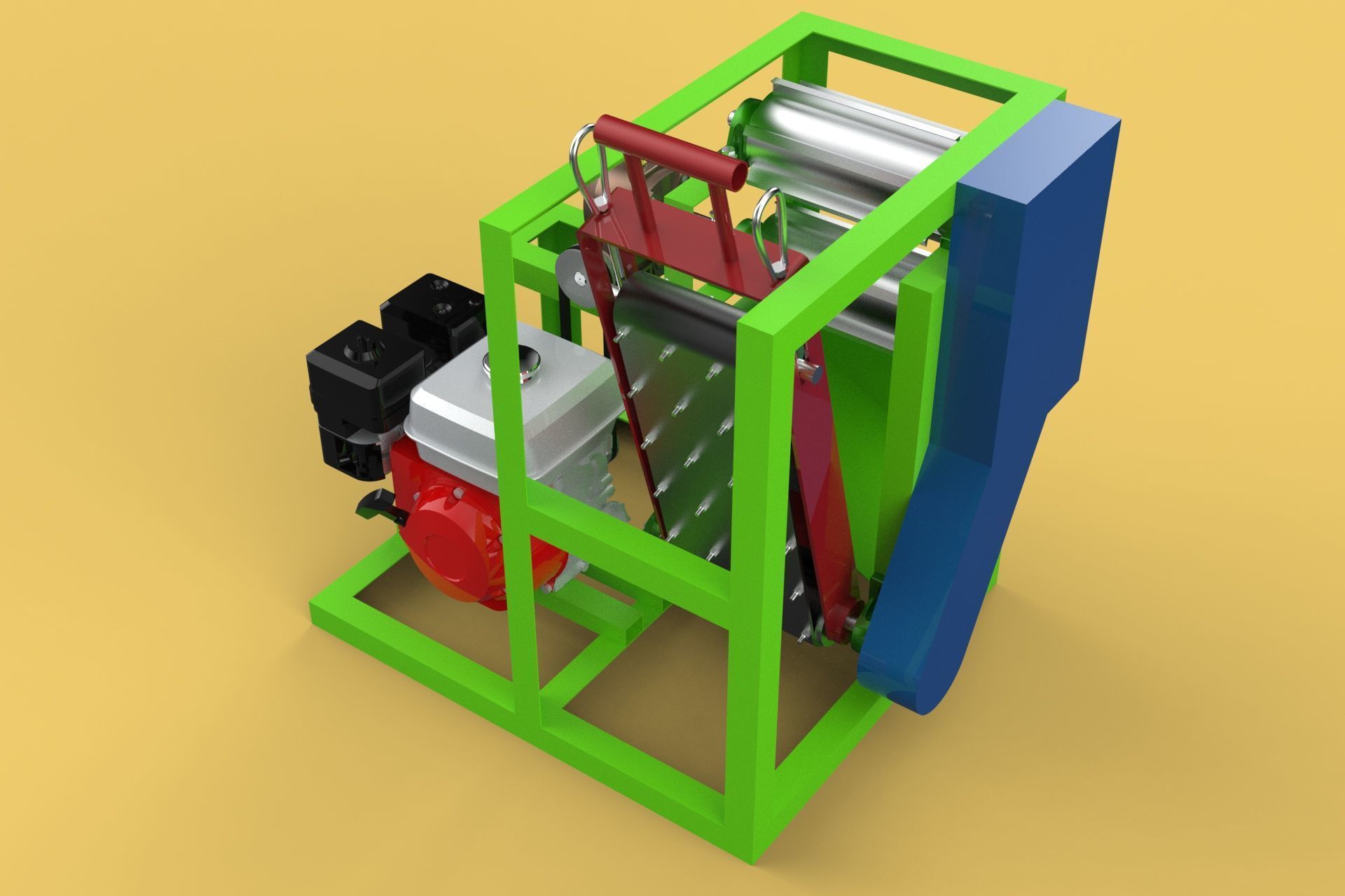 PEELER MACHINE COCONUT TOOL CONVEYOR CUTTING SHELLER SKIN FRUIT 3D model_3