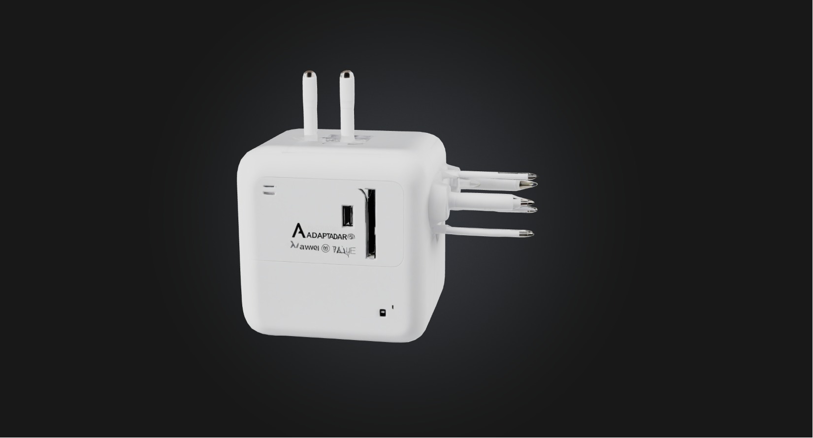 Travel adapter Low-poly 3D model_2