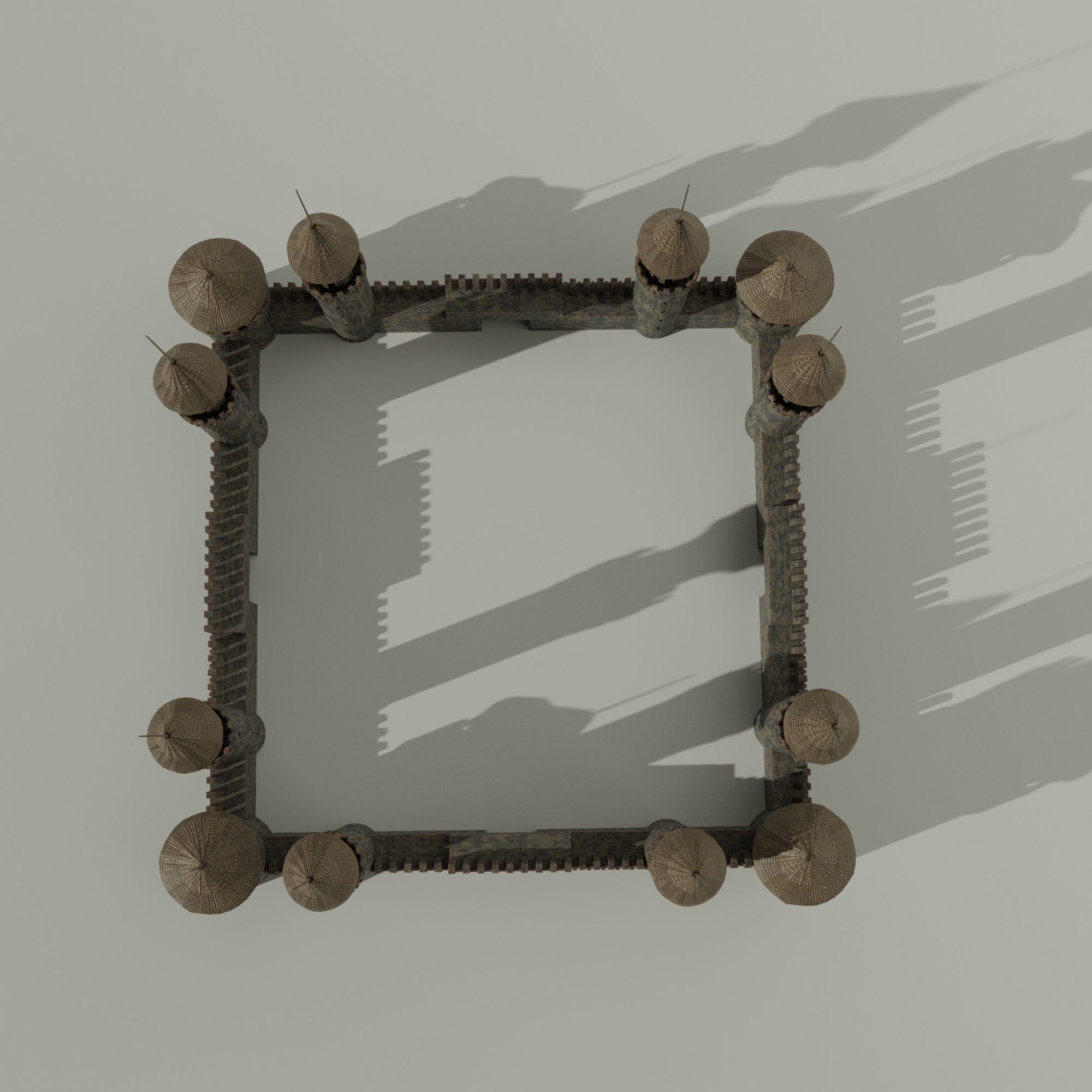 Medieval Castle Concentrated English or French Style Low-poly 3D model_18