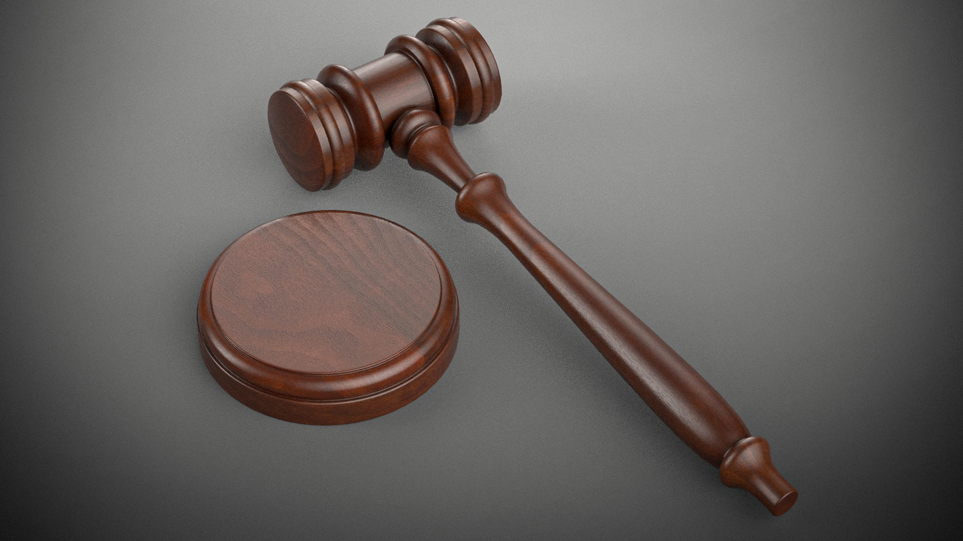 Judge Hammer Low-poly 3D model_3